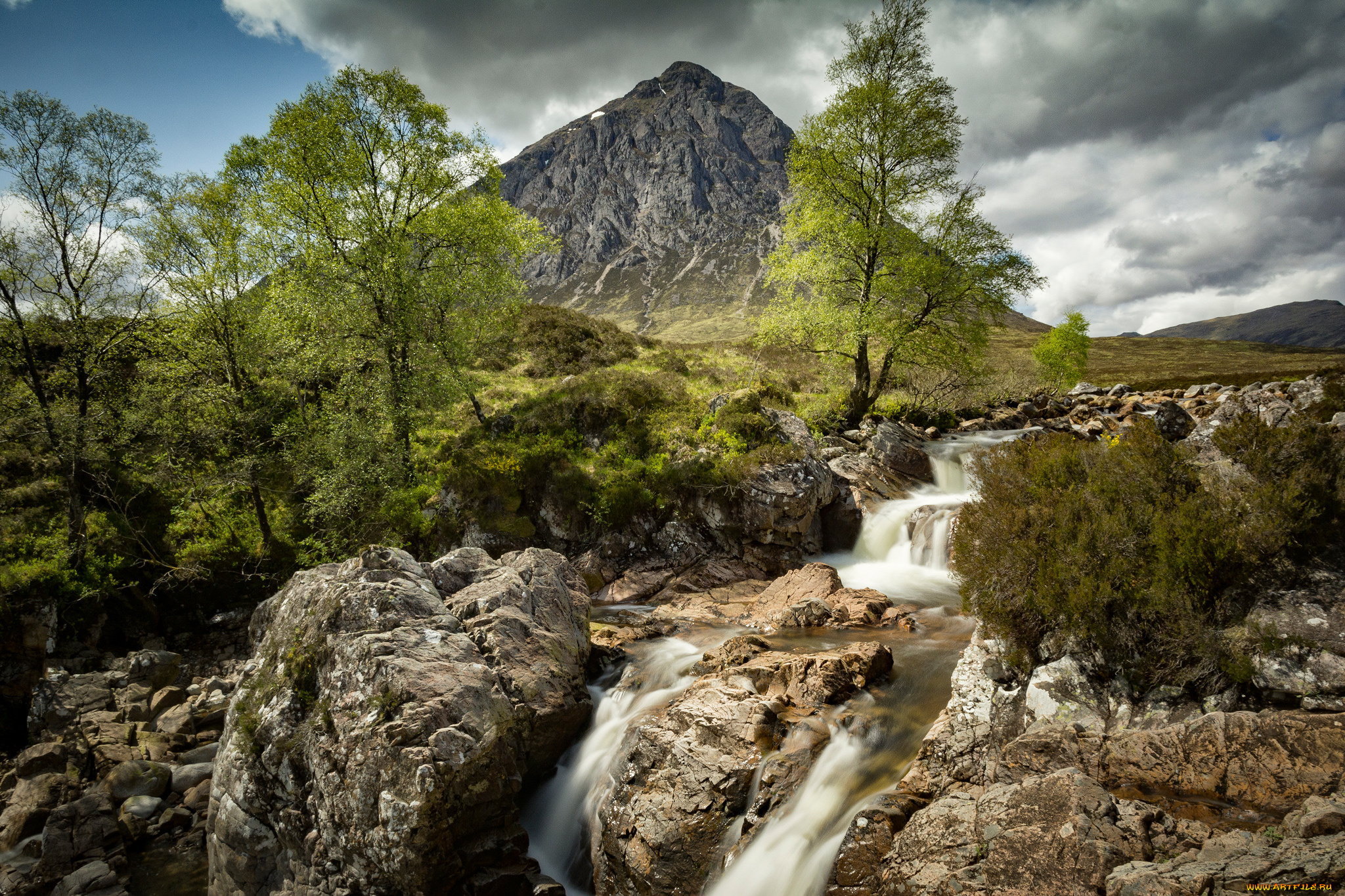 природа, водопады, лес, водопад, река