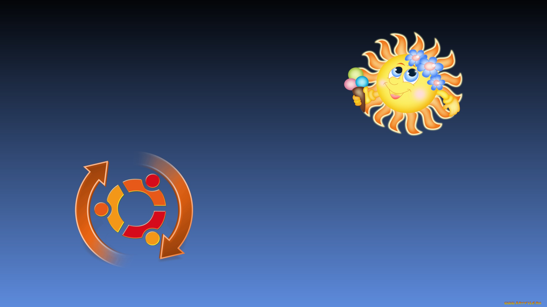 компьютеры, ubuntu, linux, фон, логотип, синфоний