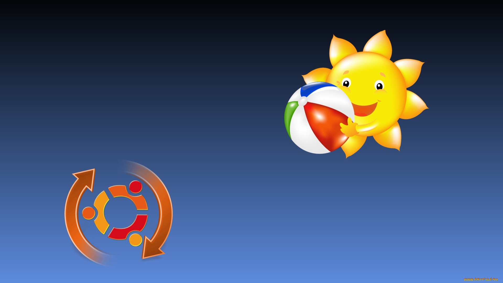 компьютеры, ubuntu, linux, фон, логотип, синфоний