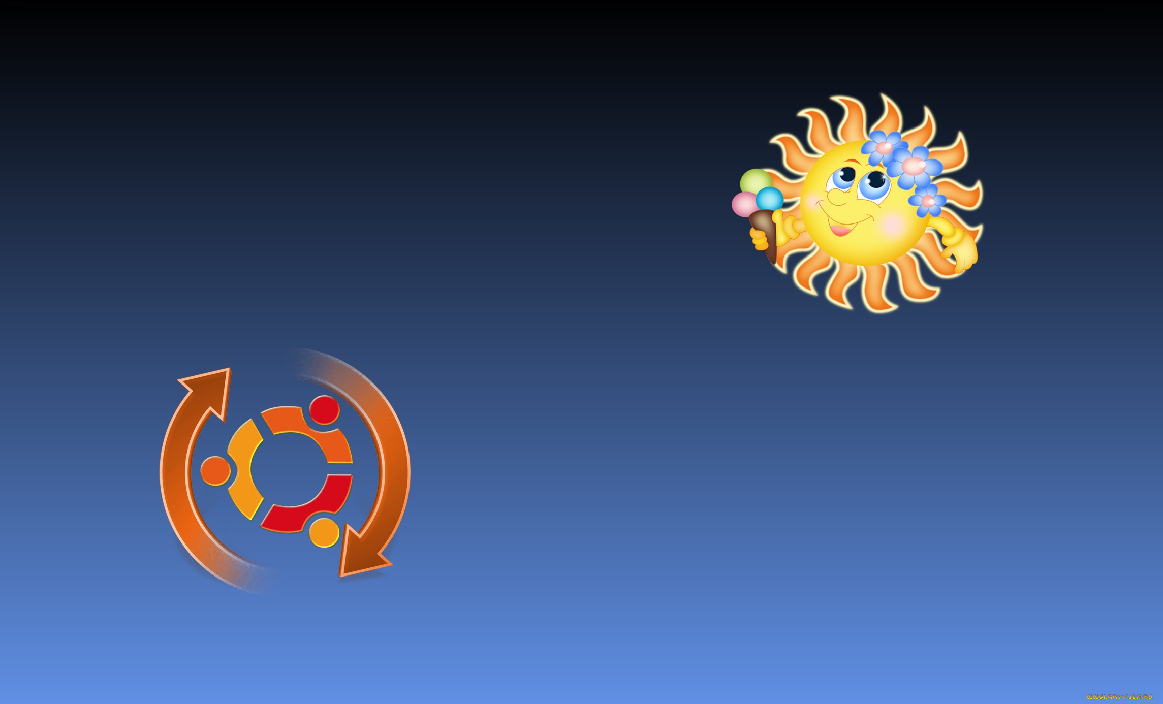 компьютеры, ubuntu, linux, фон, логотип, синфоний