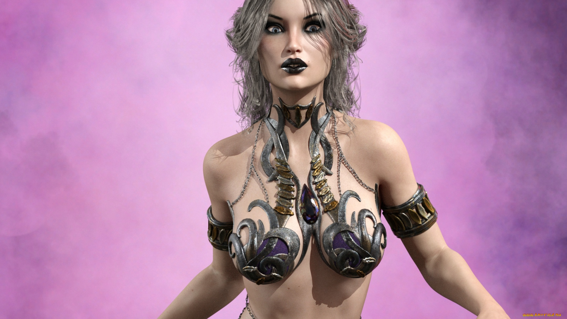 3д, графика, фантазия, , fantasy, фон, взгляд, девушка