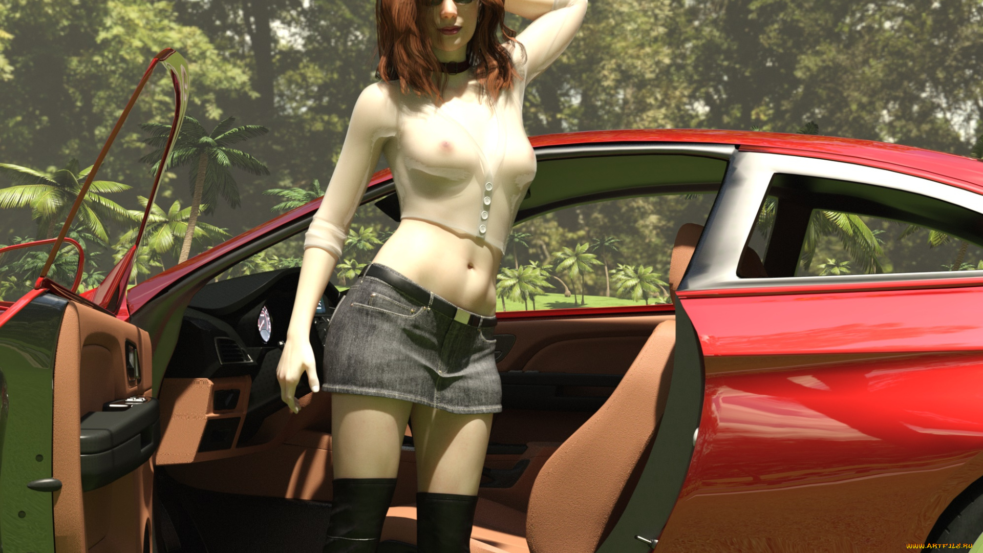 3д, графика, люди, , people, грудь, фон, взгляд, девушка