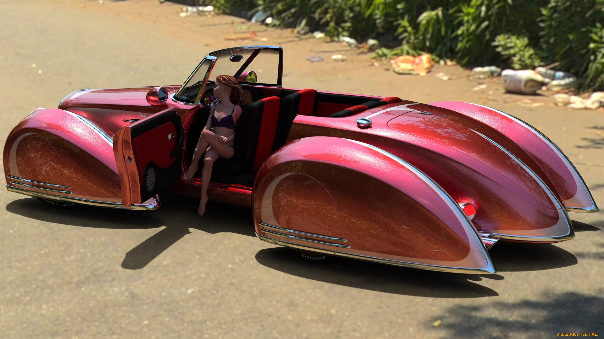 3д, графика, люди-авто, мото, , people-, car, , , moto, взгляд, девушка, фон, автомобиль