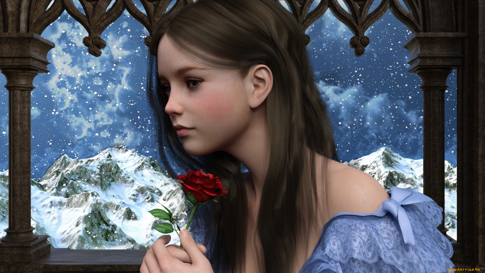 3д, графика, портрет, , portraits, девушка, фон, взгляд