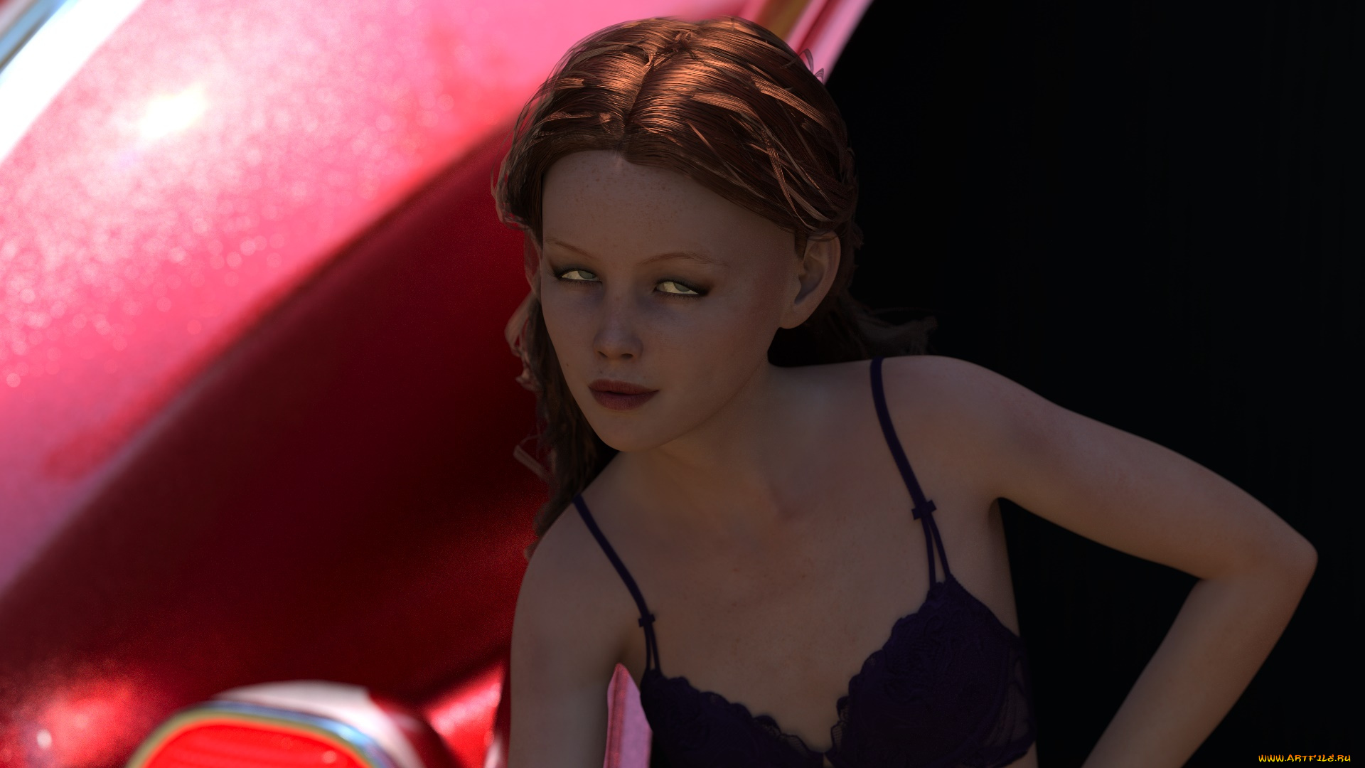 3д, графика, портрет, , portraits, фон, взгляд, девушка