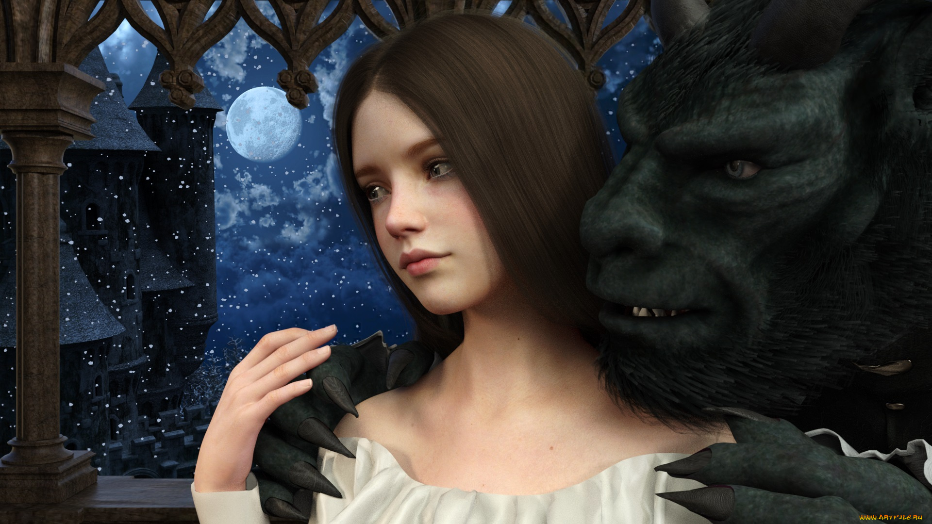 3д, графика, портрет, , portraits, фон, взгляд, девушка