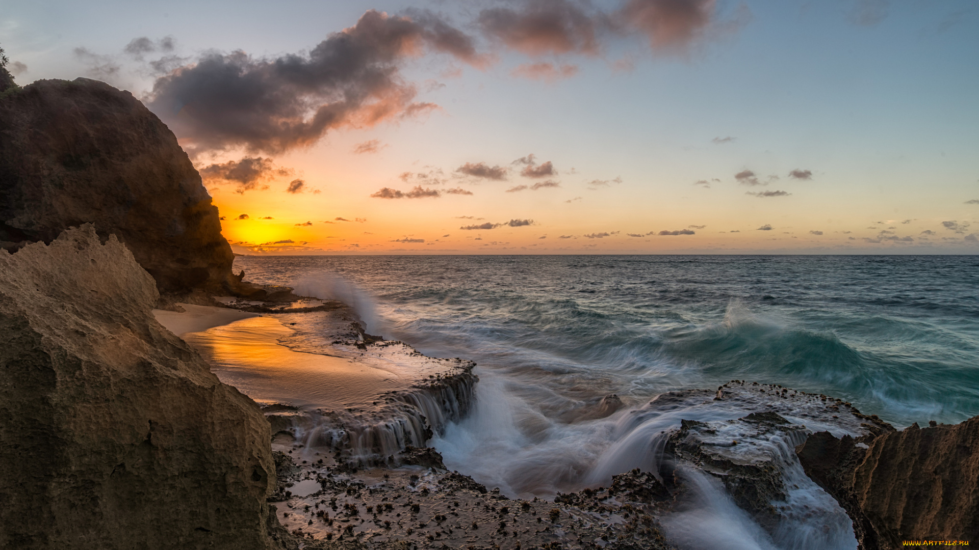 природа, побережье, простор