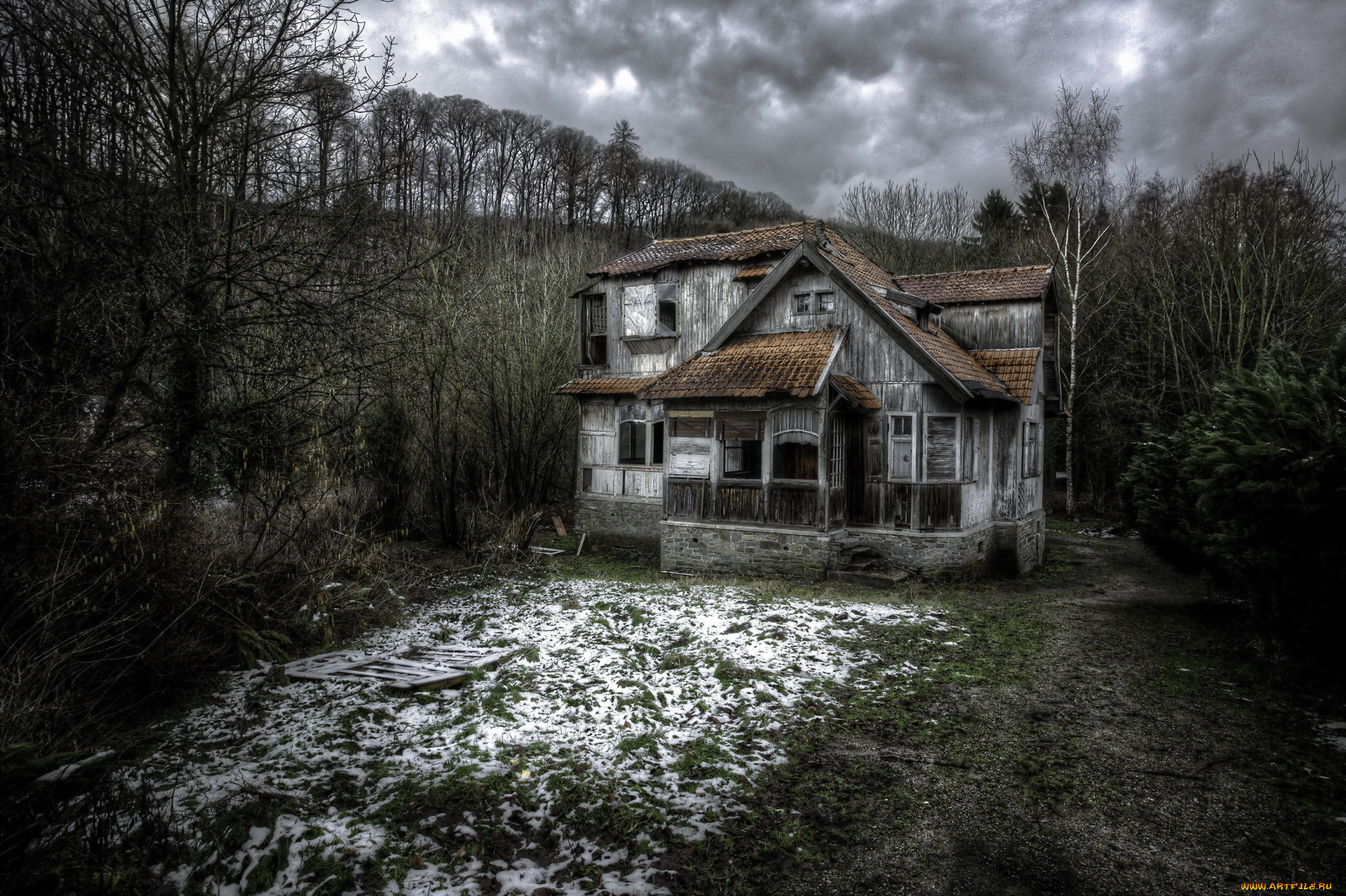 города, -, здания, , дома, весна, снег, дом