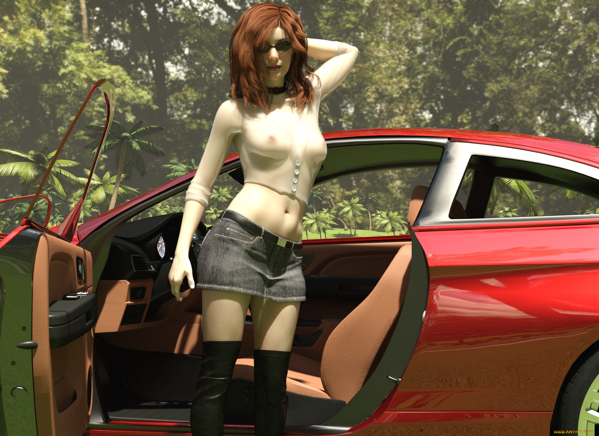 3д, графика, люди, , people, грудь, фон, взгляд, девушка