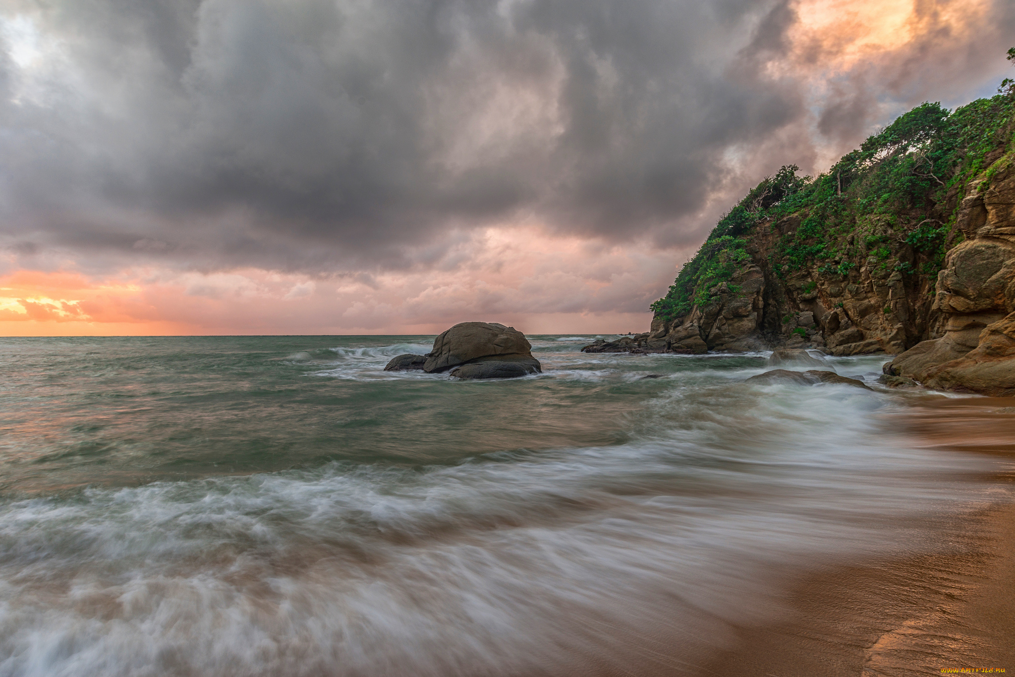 природа, побережье, простор