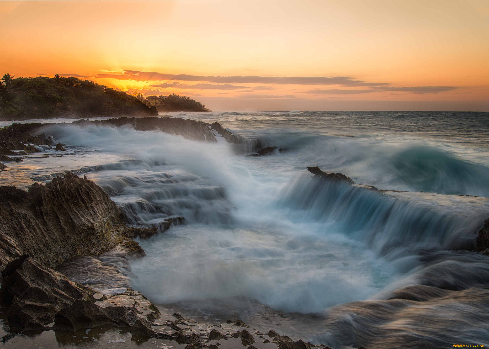 природа, побережье, простор