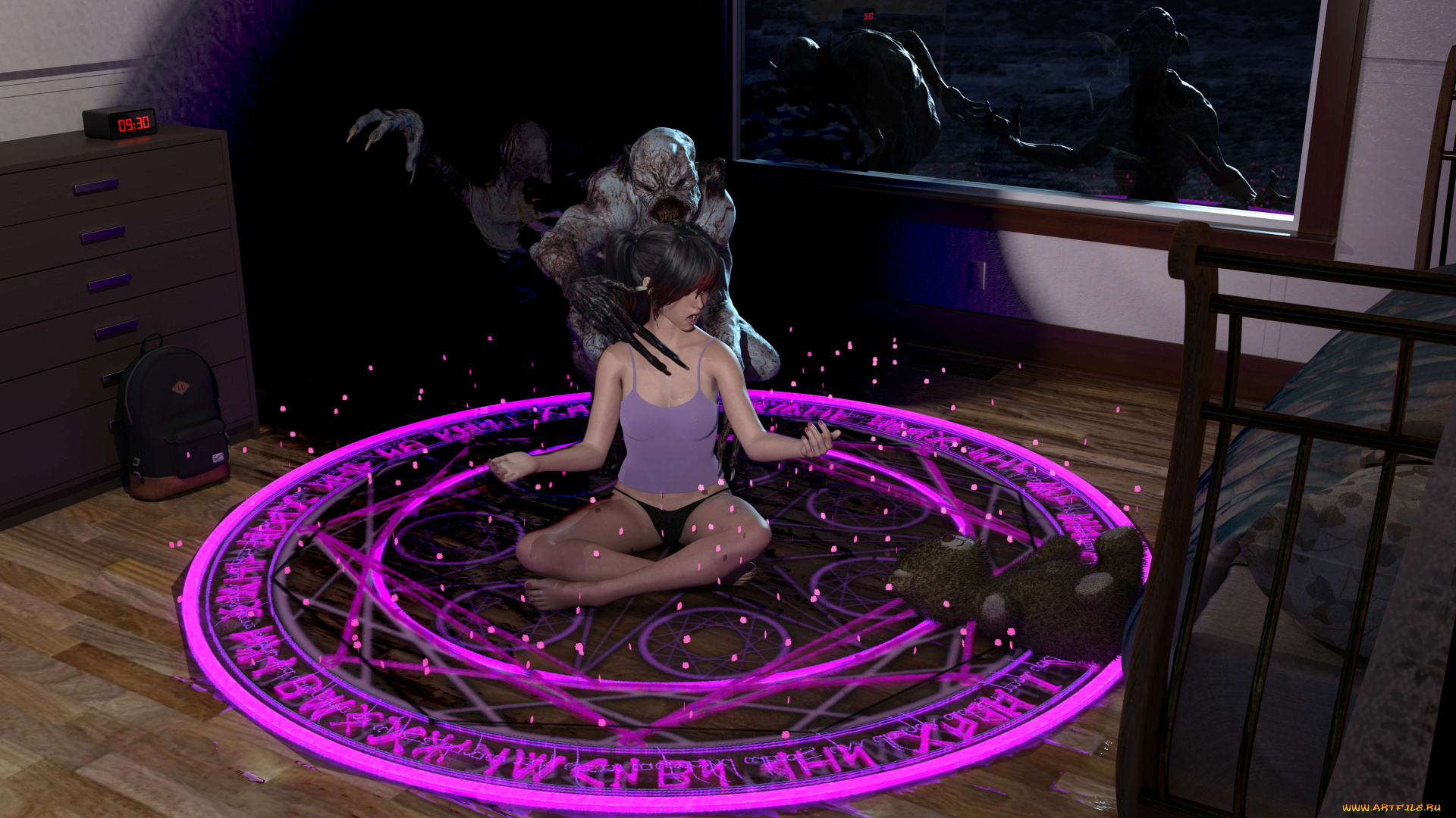 3д, графика, фантазия, , fantasy, девушка, взгляд, фон