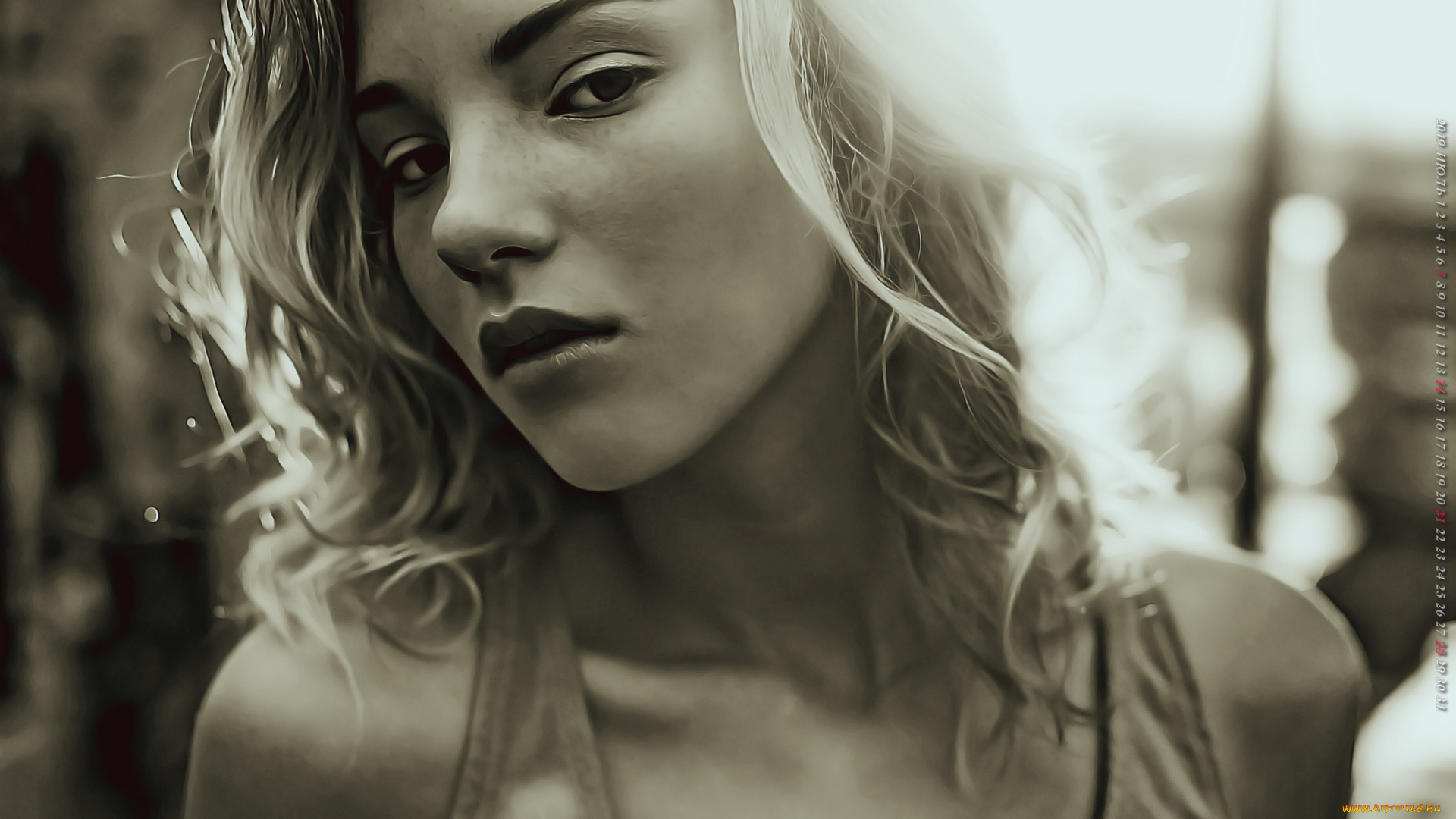 календари, компьютерный, дизайн, 2019, calendar, взгляд, лицо, девушка