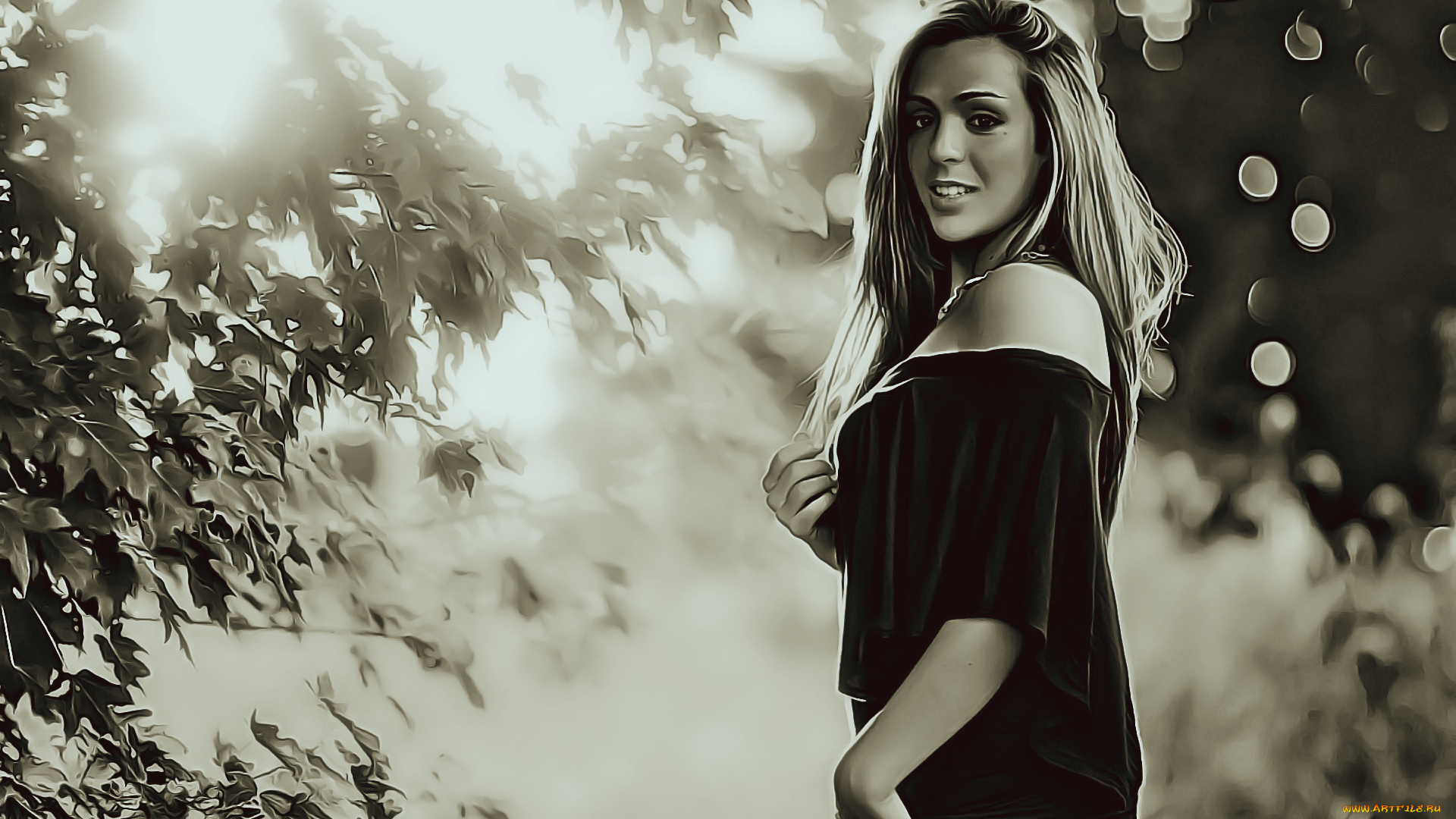 календари, компьютерный, дизайн, calendar, 2019, листья, женщина, взгляд, девушка, природа