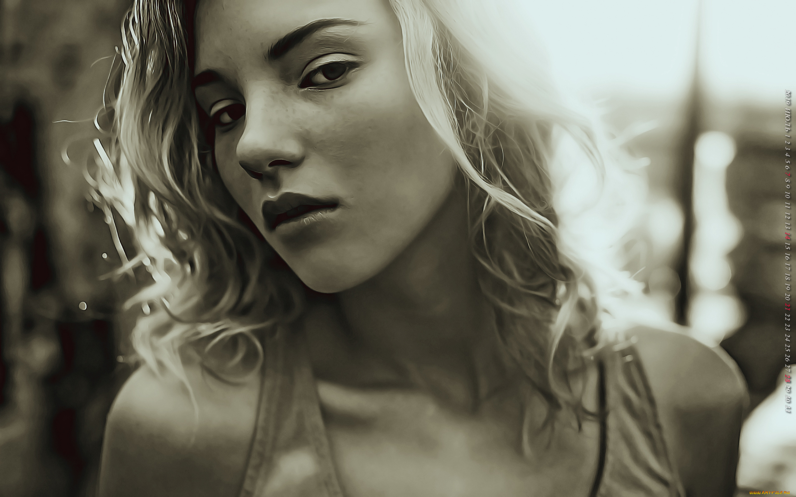 календари, компьютерный, дизайн, 2019, calendar, взгляд, лицо, девушка