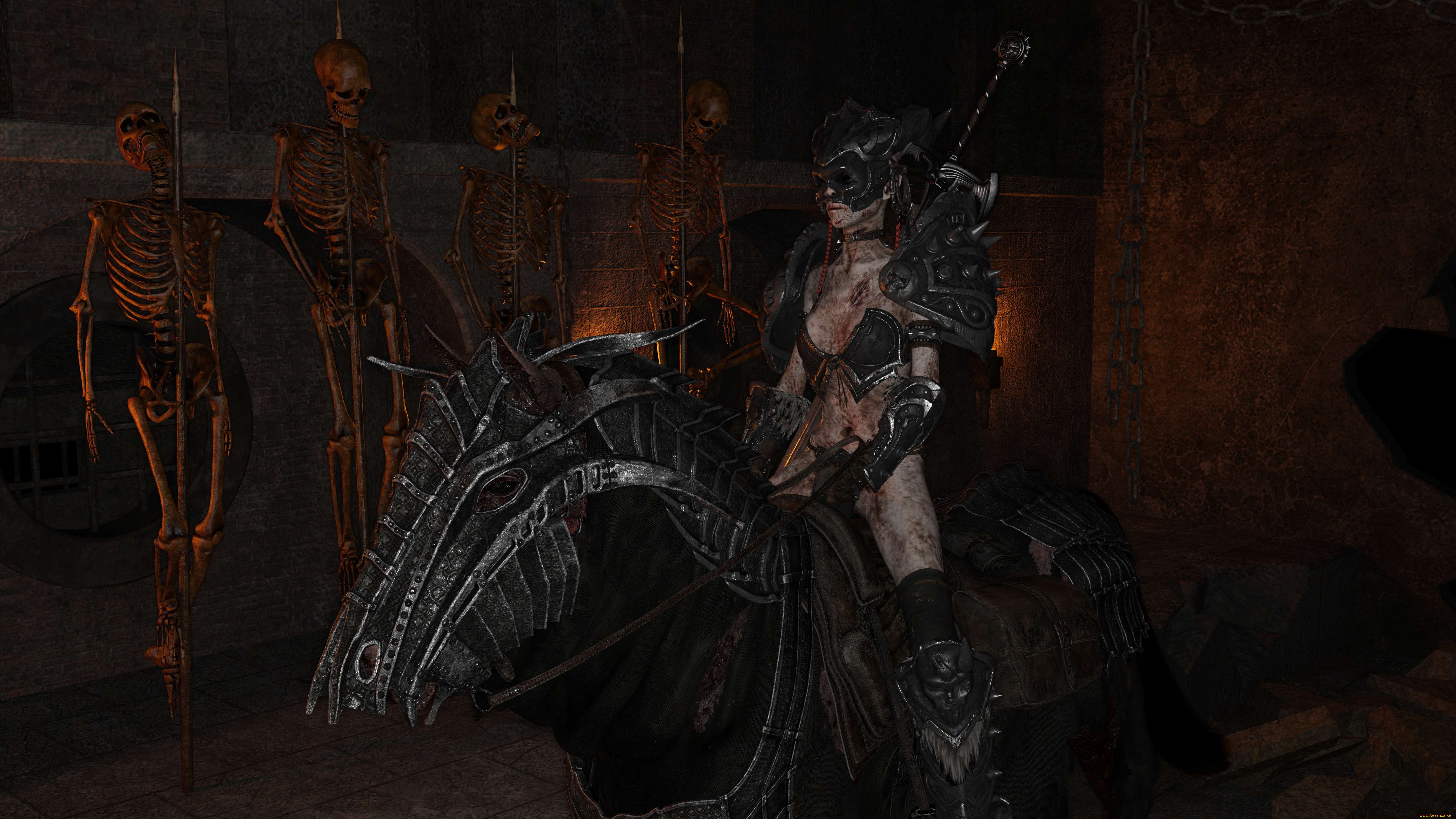 3д, графика, ужас, , horror, девушка, взгляд, фон