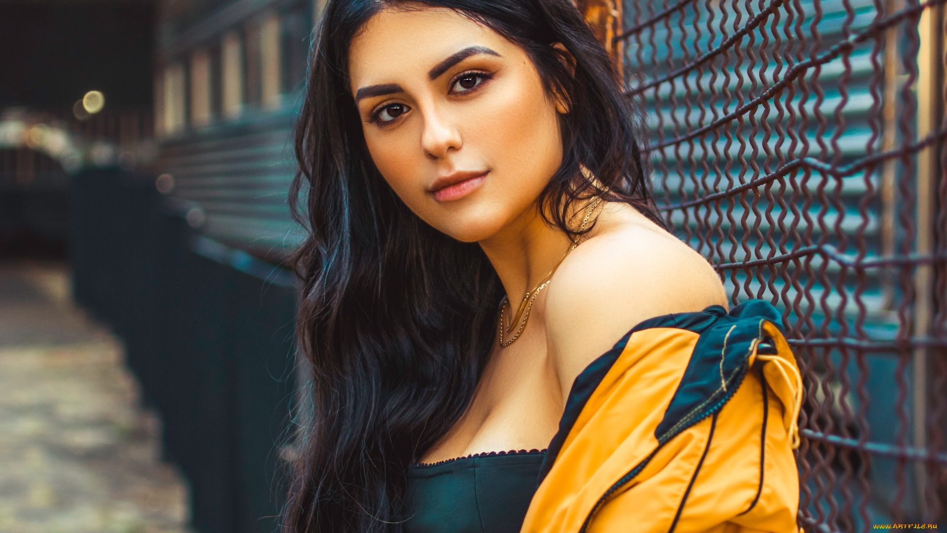 девушки, -, брюнетки, , шатенки, девушка, сетка, декольте, длинные, волосы