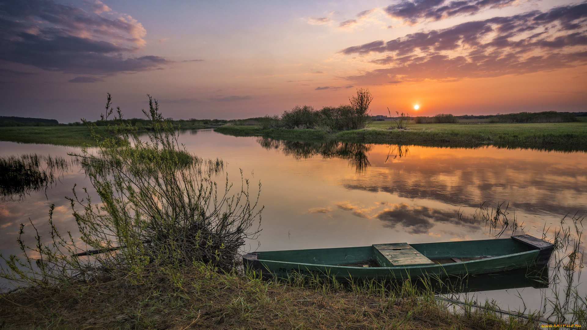 корабли, лодки, , шлюпки, река, лодка, закат