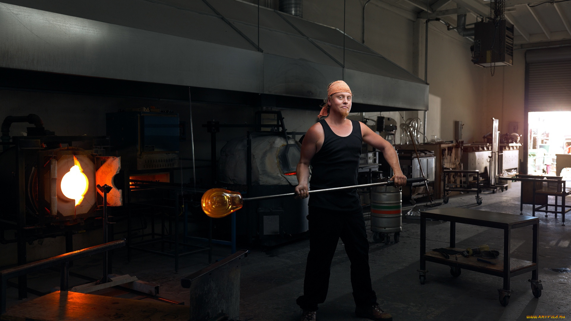 мужчины, -, unsort, стеклодув, печь