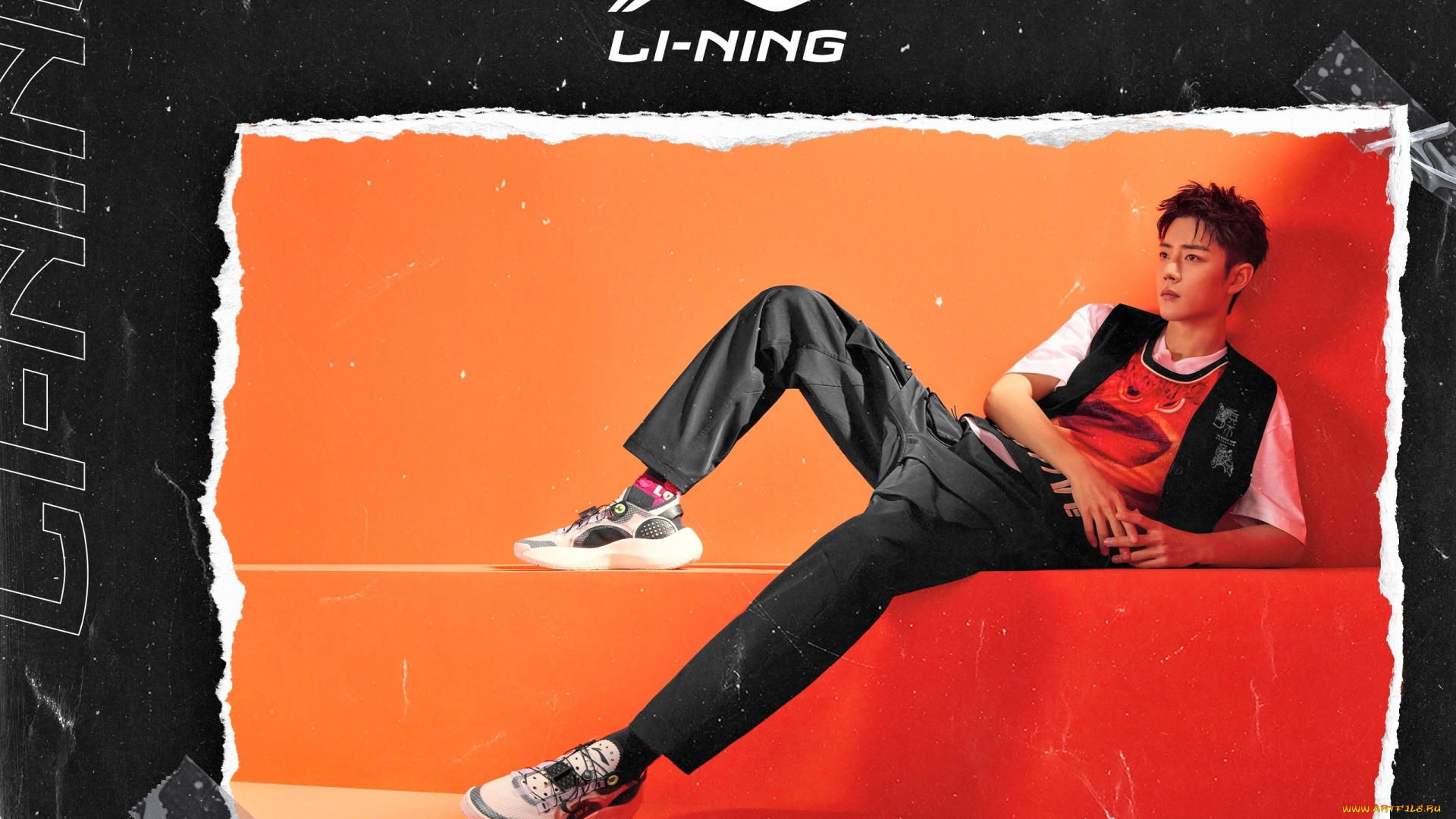 мужчины, xiao, zhan, актер, футболка, штаны, кроссовки