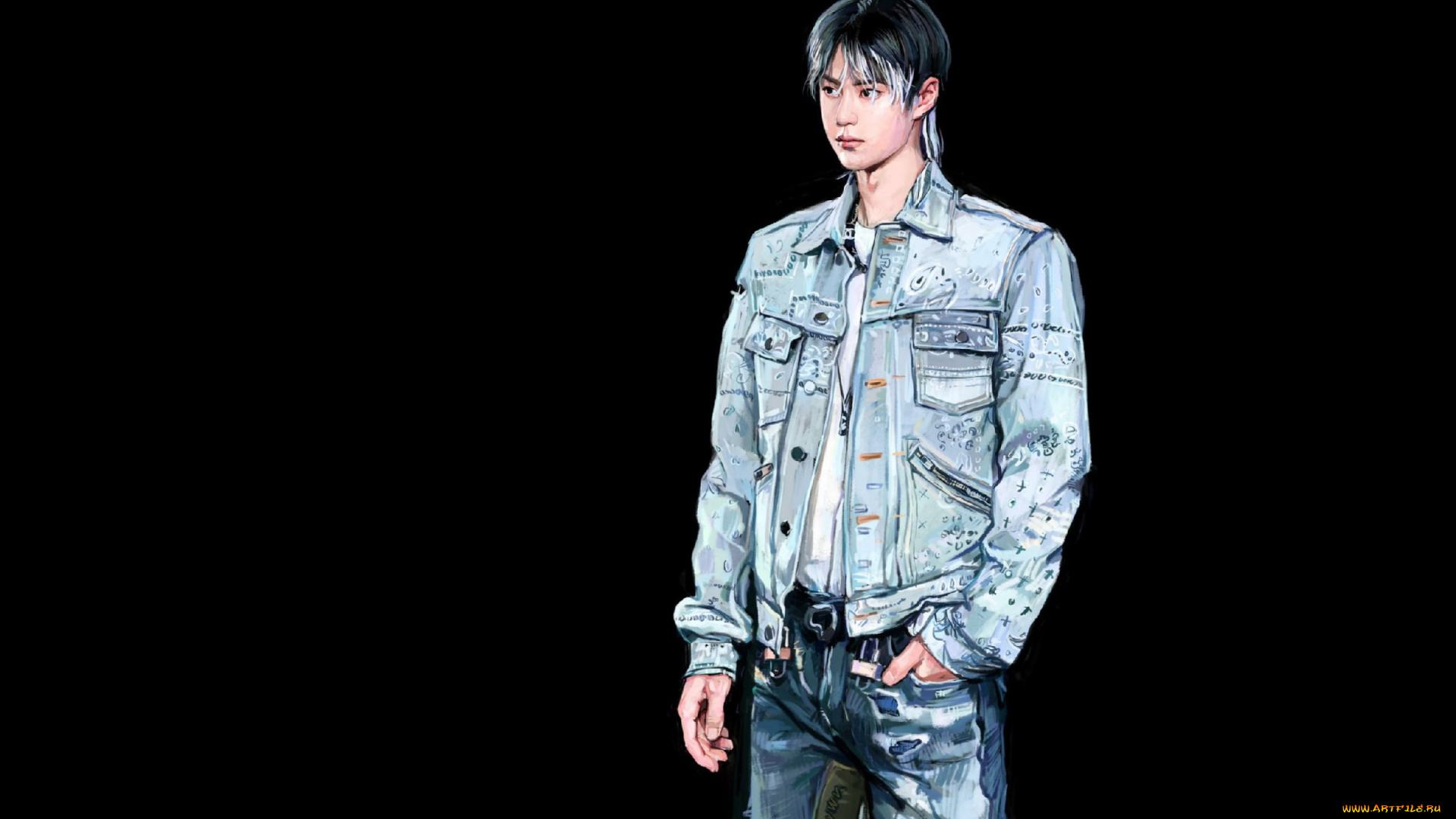 рисованное, люди, ван, ибо, артист