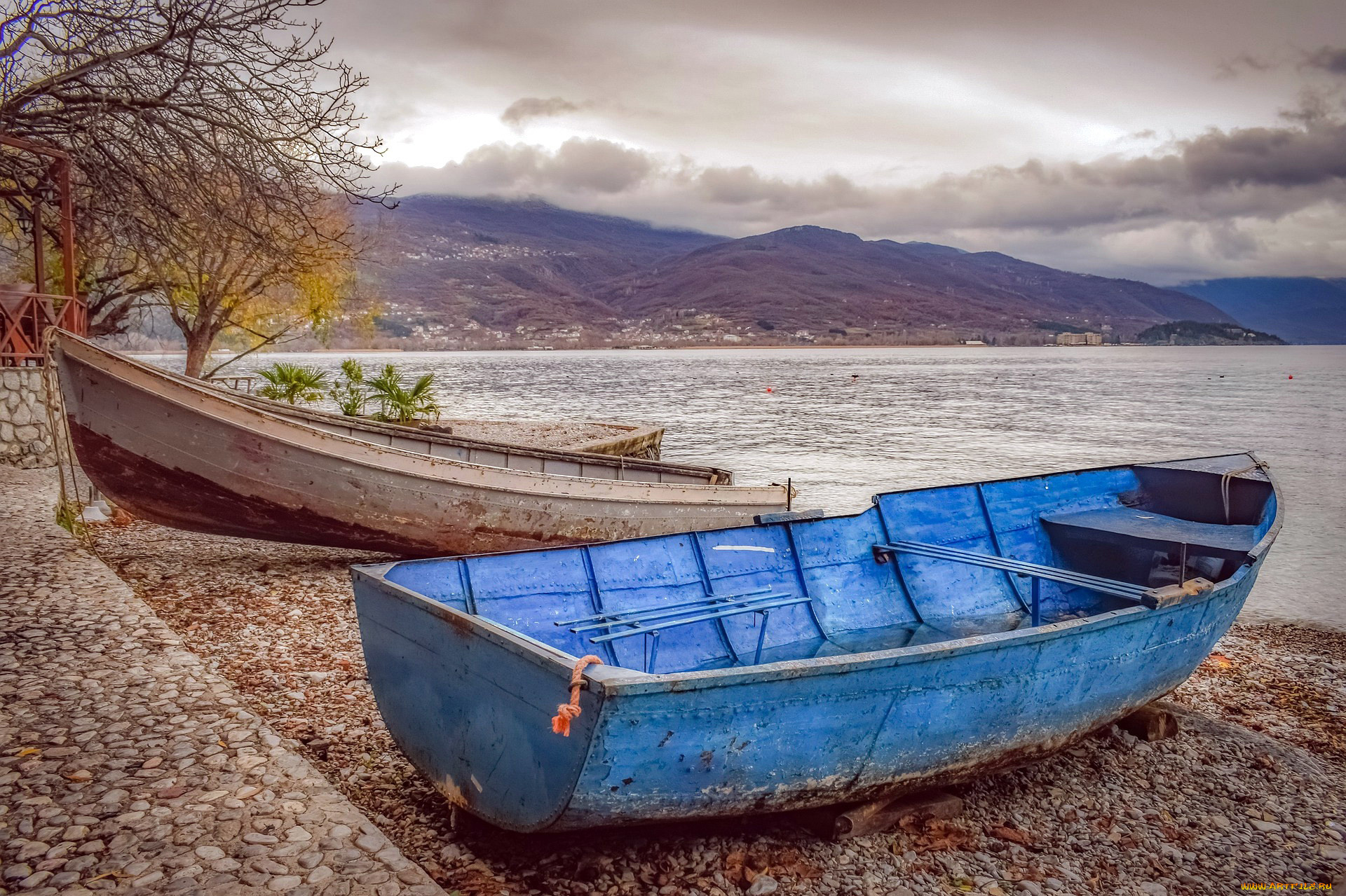 корабли, лодки, , шлюпки, горы, море