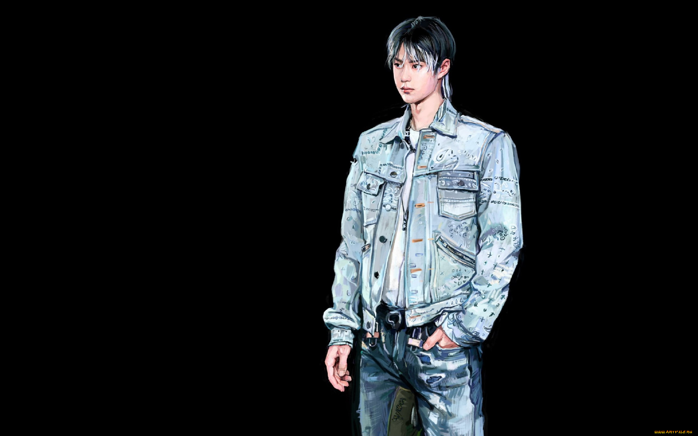 рисованное, люди, ван, ибо, артист