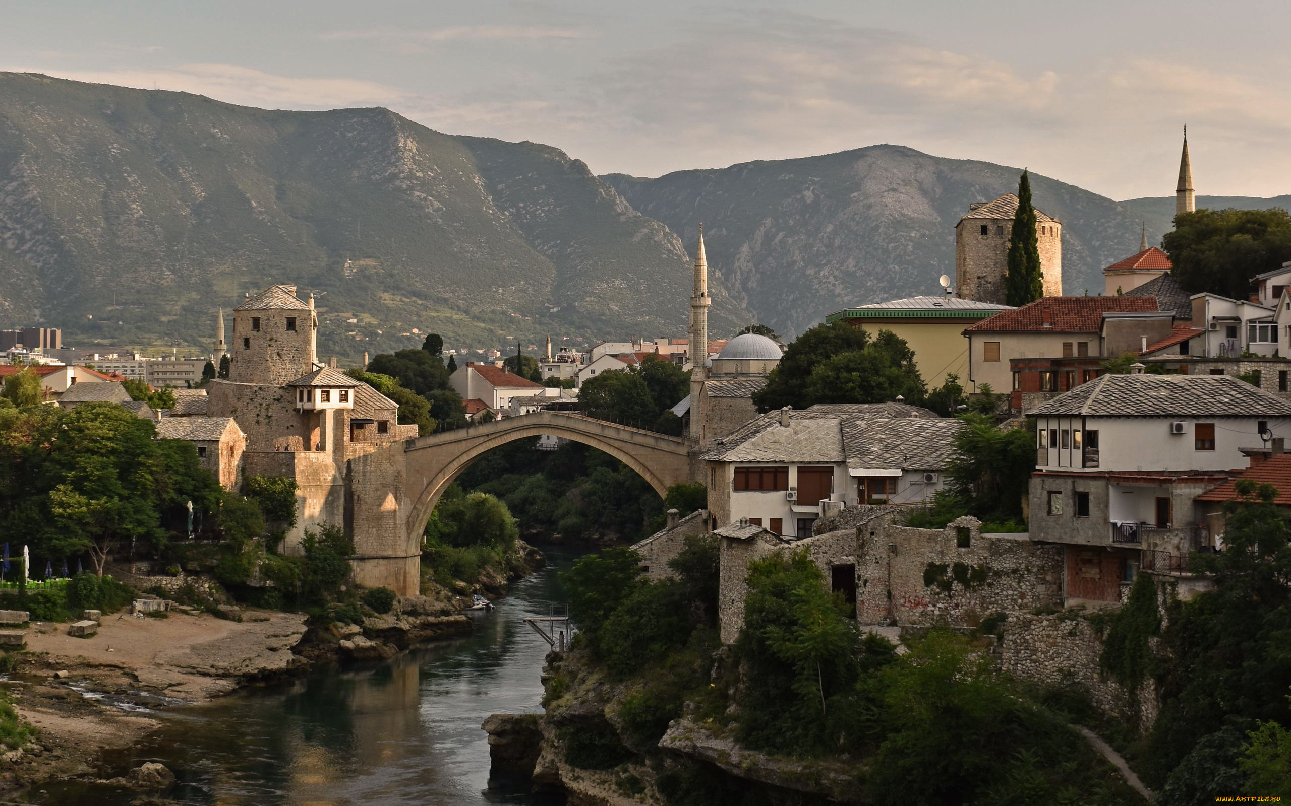города, мостар, , босния, и, герцеговина, мост