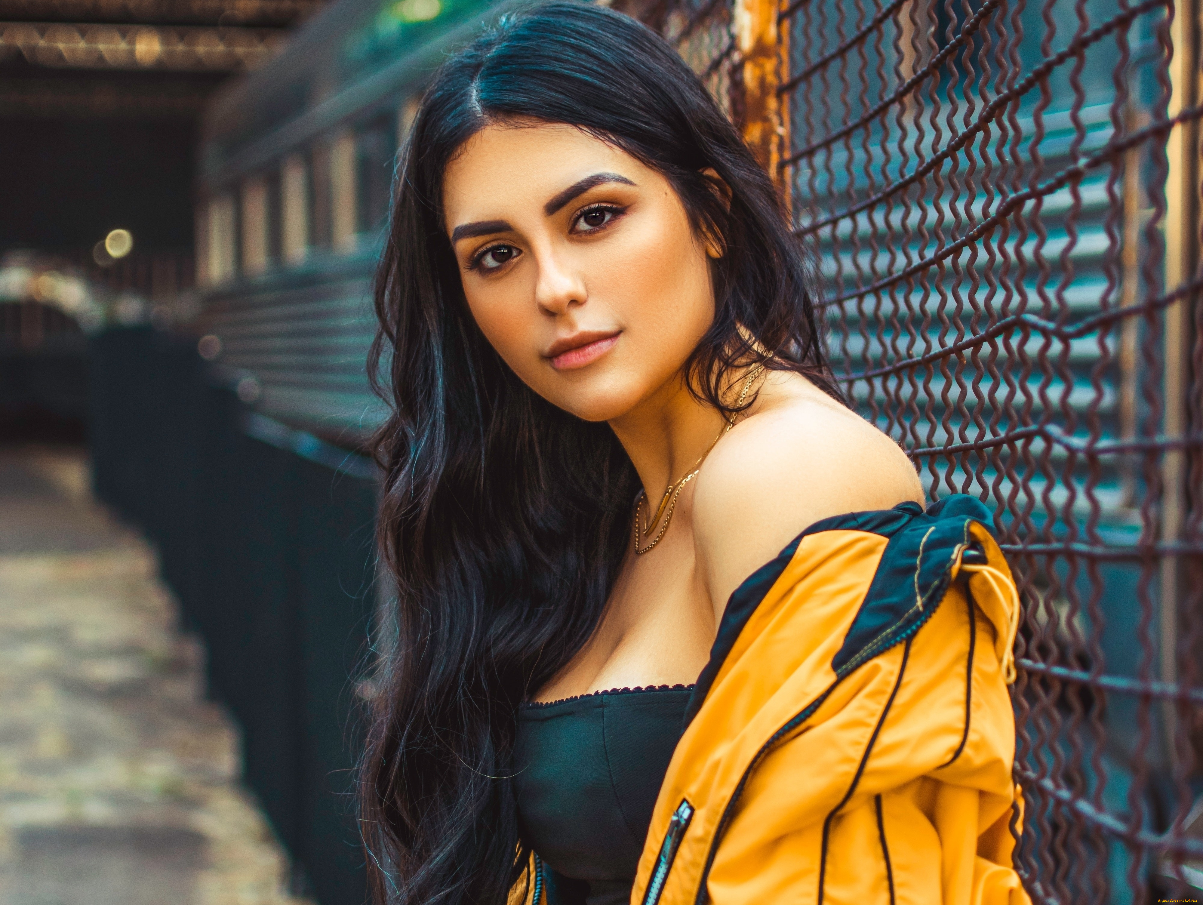 девушки, -, брюнетки, , шатенки, девушка, сетка, декольте, длинные, волосы