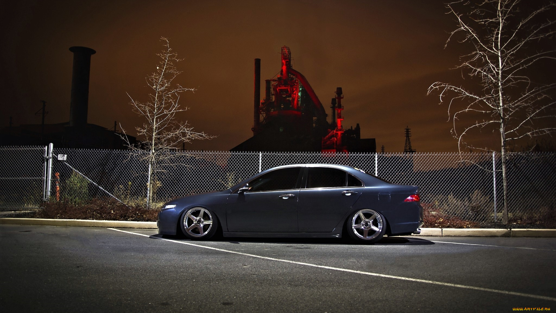 автомобили, honda, синий, забор, завод