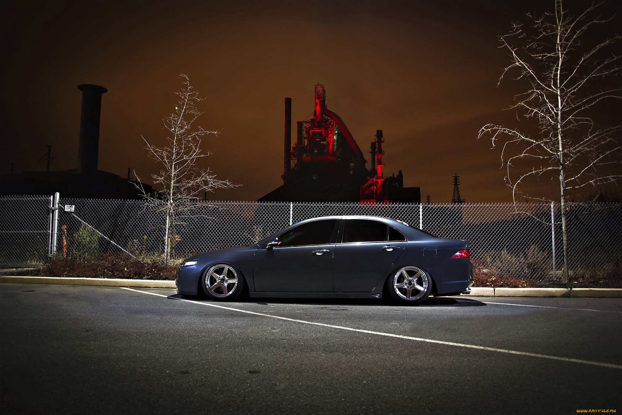 автомобили, honda, синий, забор, завод