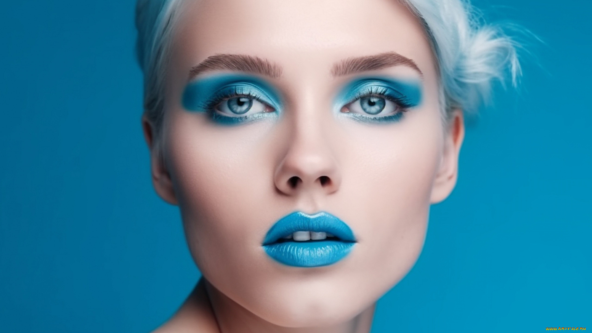 девушки, -, лица, , портреты, модель, яркий, макияж