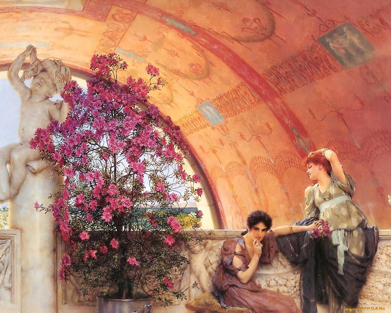 alma, tadema, unconscious, rivals, рисованные, lawrence