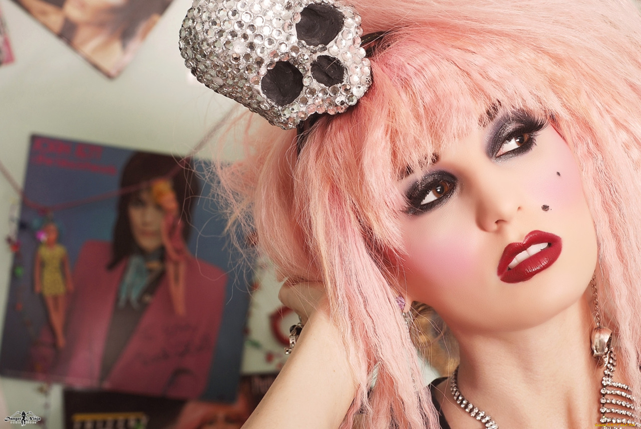 Audrey, Kitching, девушки, модель, череп