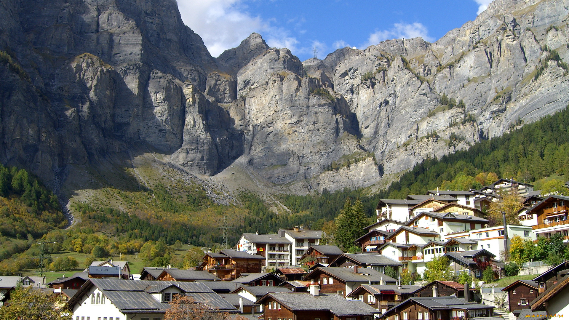 leukerbad, switzerland, города, пейзажи