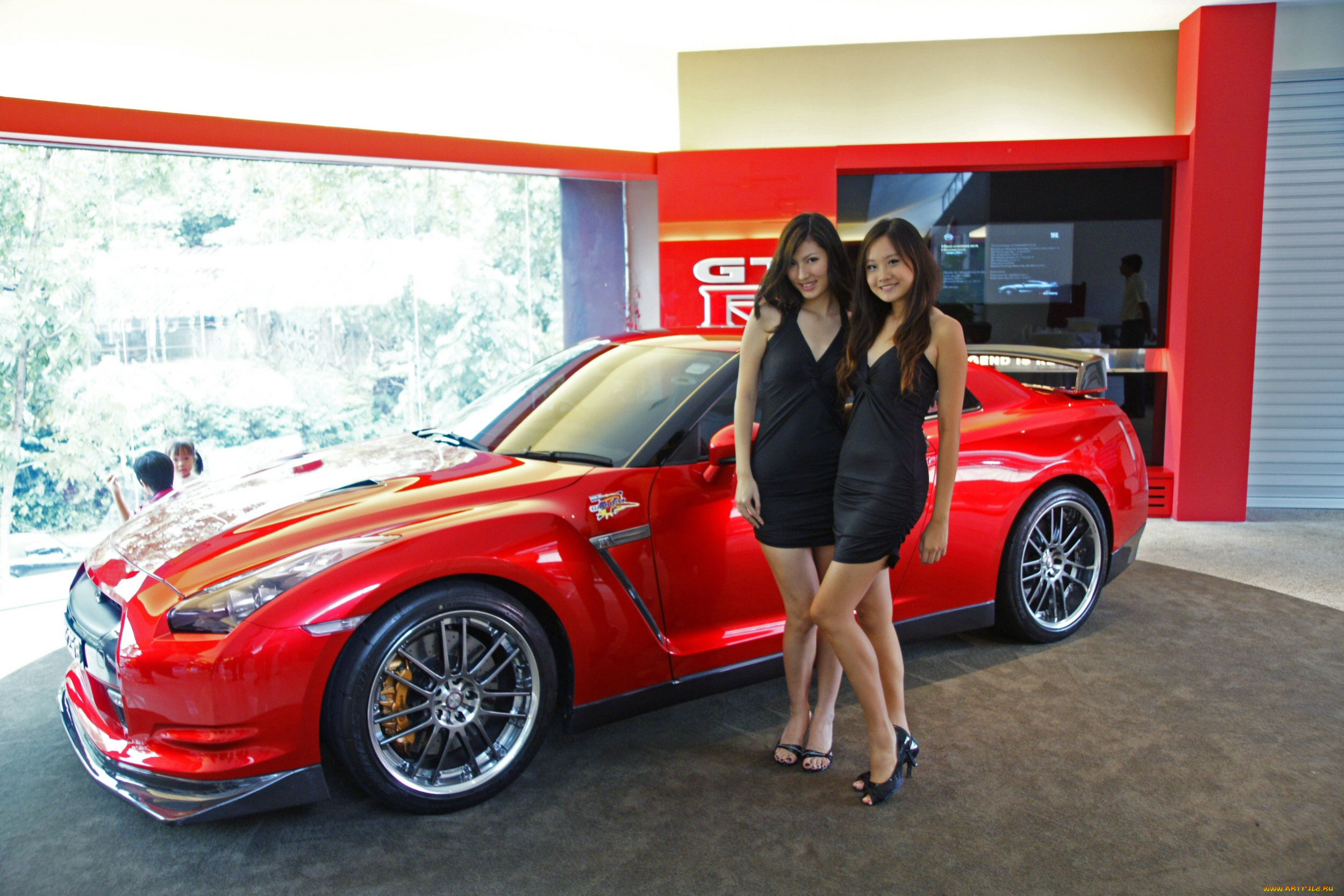 автомобили, авто, девушками, nissan, garage