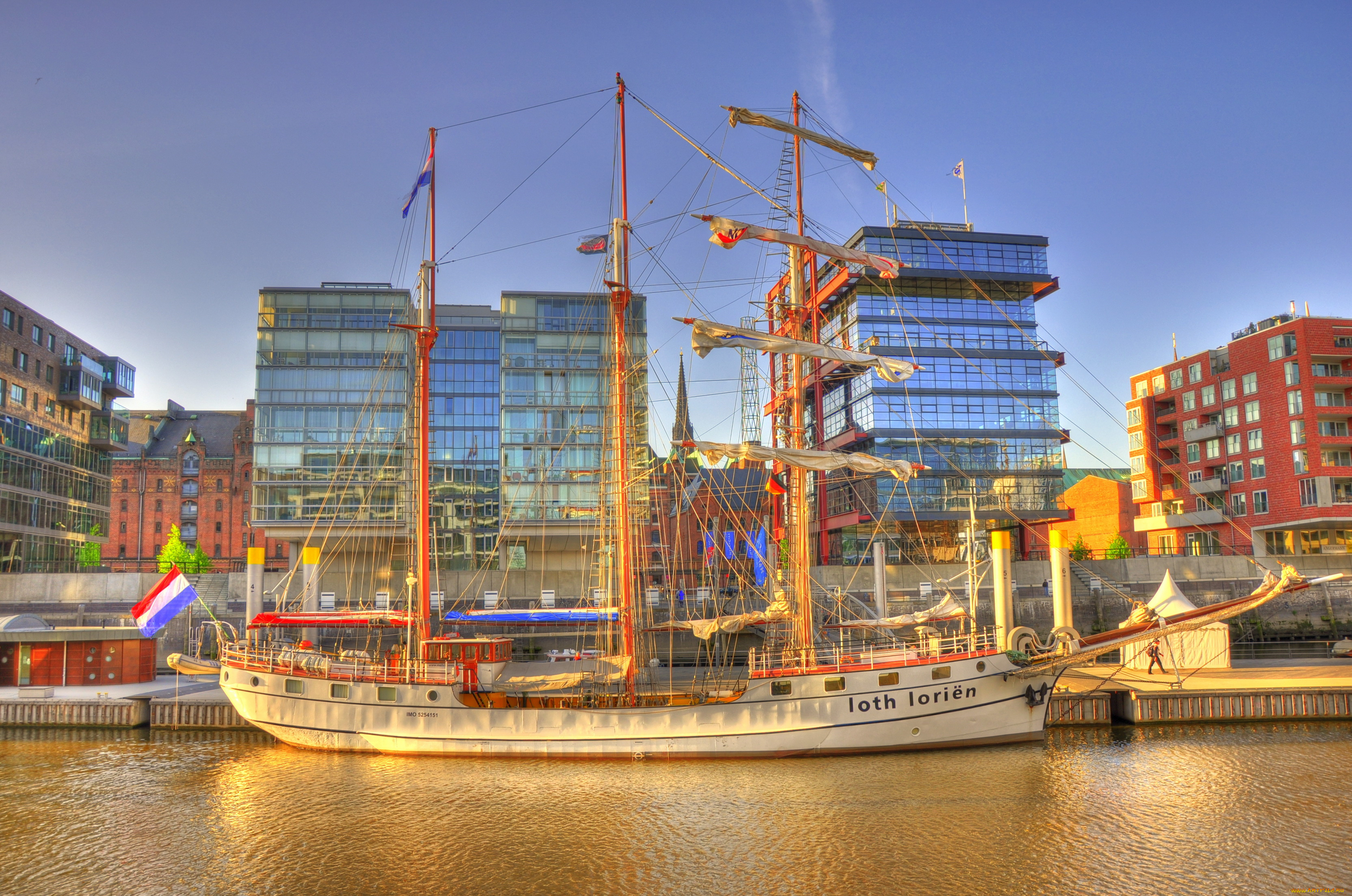 германия, гамбург, корабли, парусники, парусник, причал