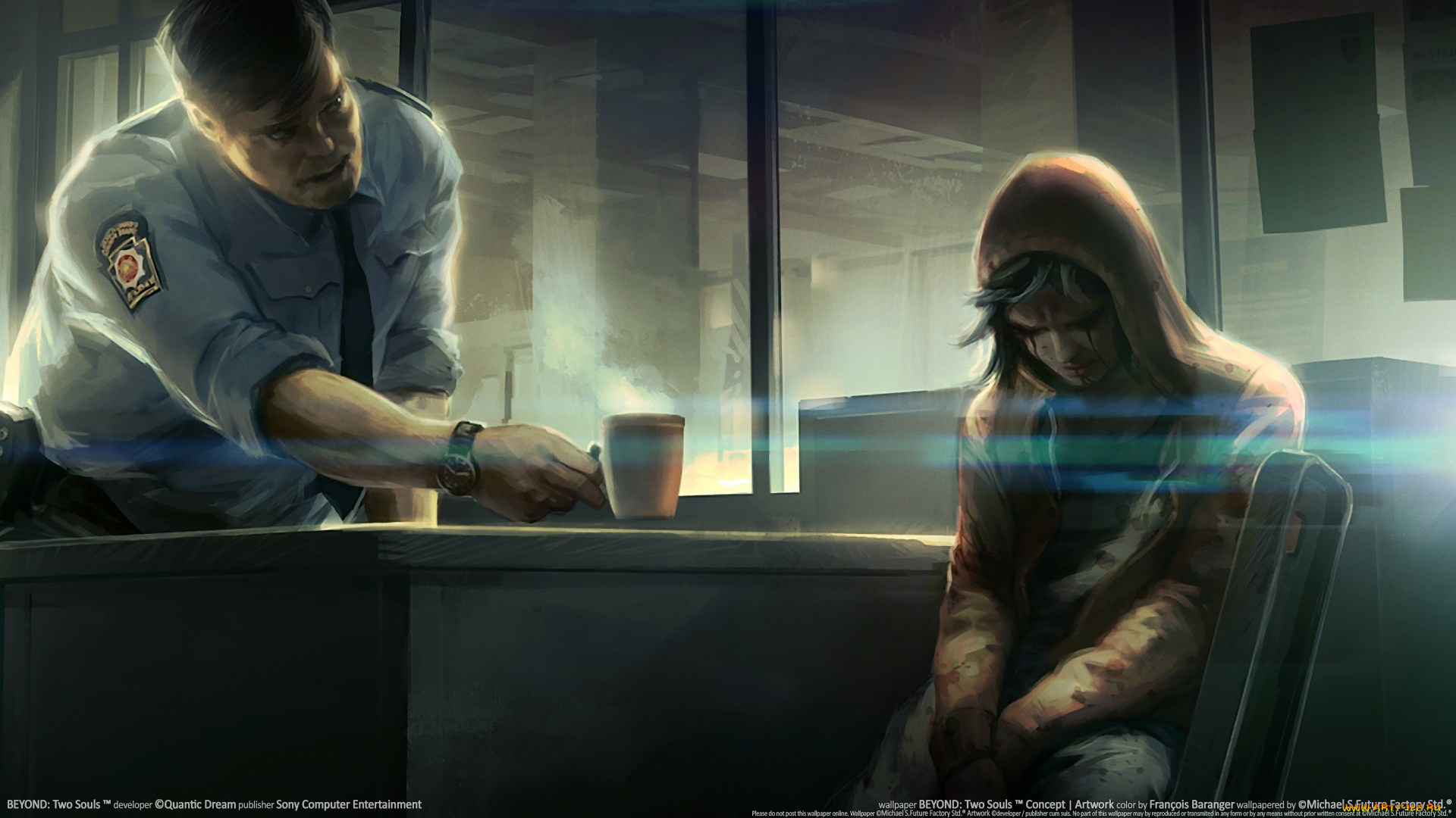 beyond, two, souls, видео, игры, девушка, полицейский, участок