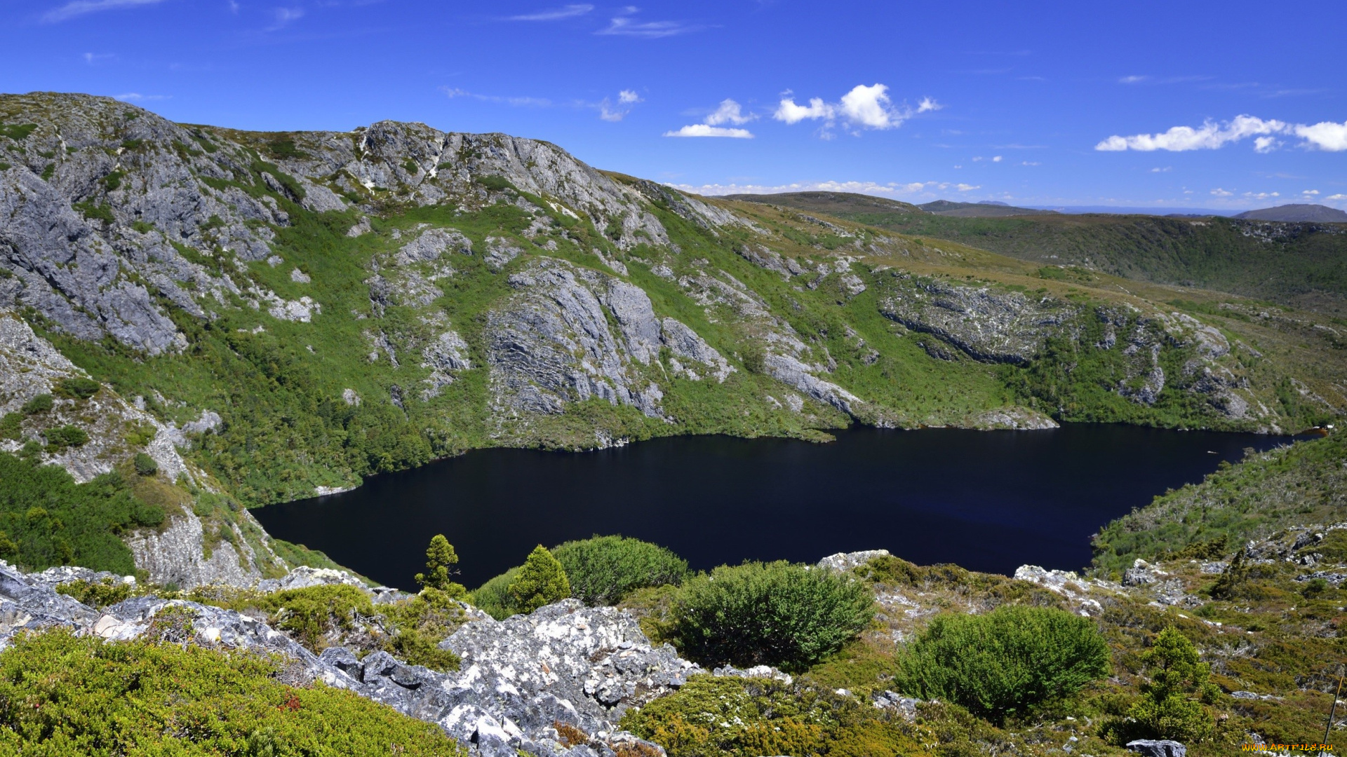 crater, lake, природа, реки, озера, холмы, старый, кратер, озеро, трава