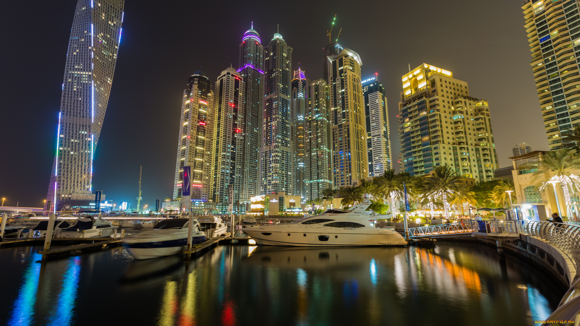 dubai, marina, uae, города, дубаи, оаэ, дубай, марина, залив, пристани, ночной, город, небоскрёбы, набережная, здания