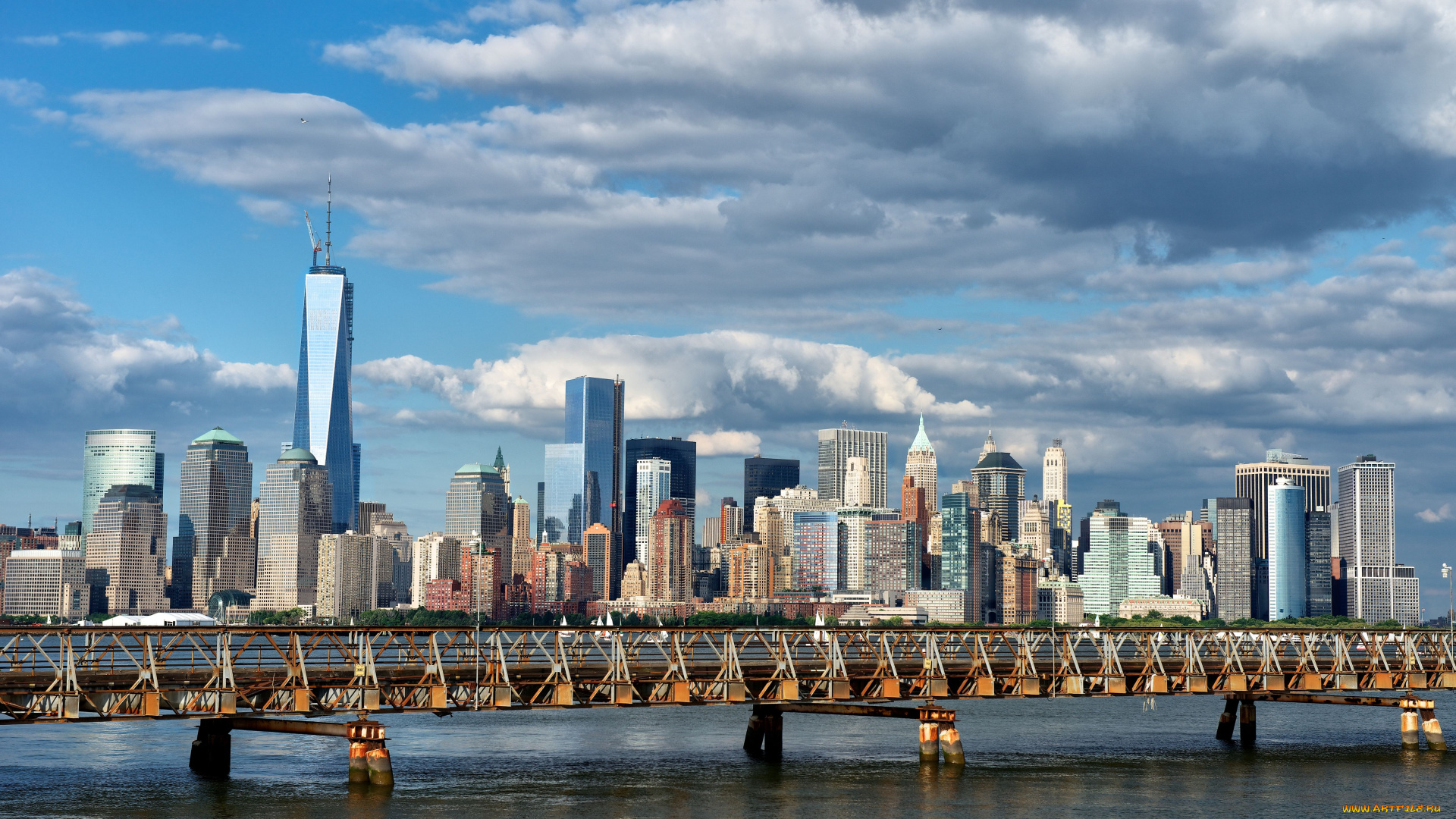 ellis, island, bridge, new, york, city, города, нью, йорк, сша, панорама, нью-йоркская, бухта, манхэттен, manhattan, upper, bay, мост