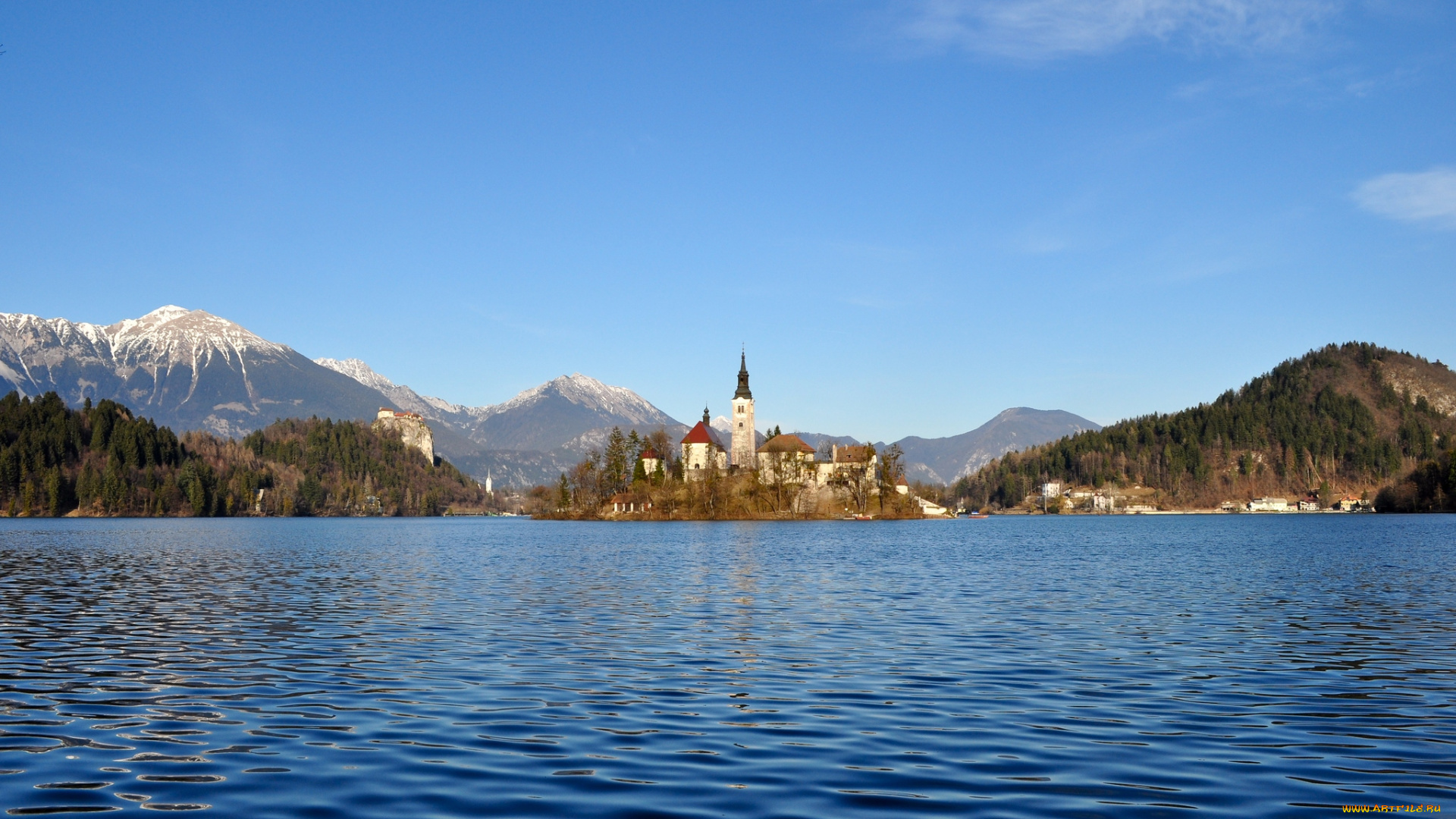 города, блед, словения, церковь, остров, озеро