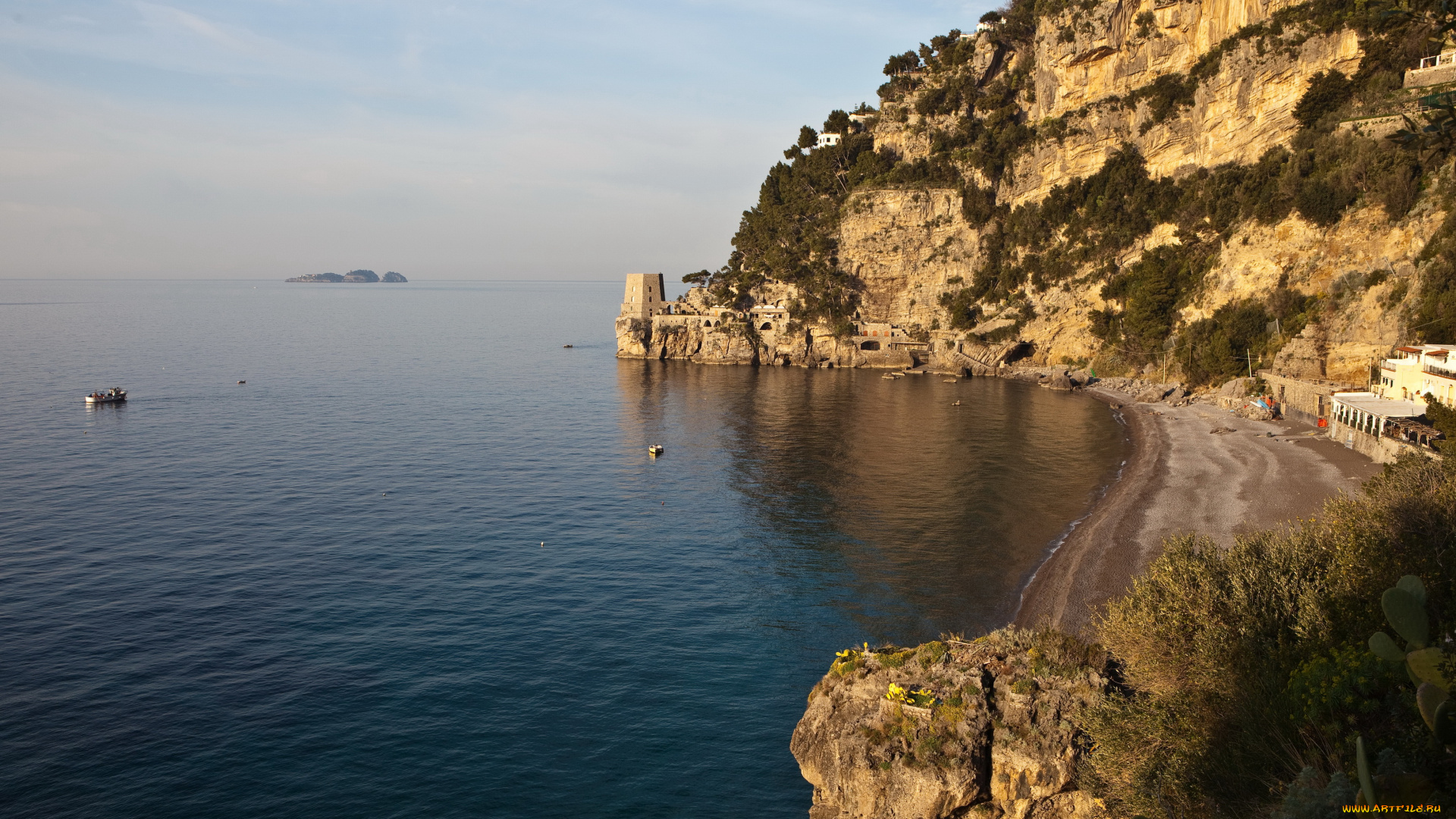 positano, италия, природа, побережье, обрыв, море
