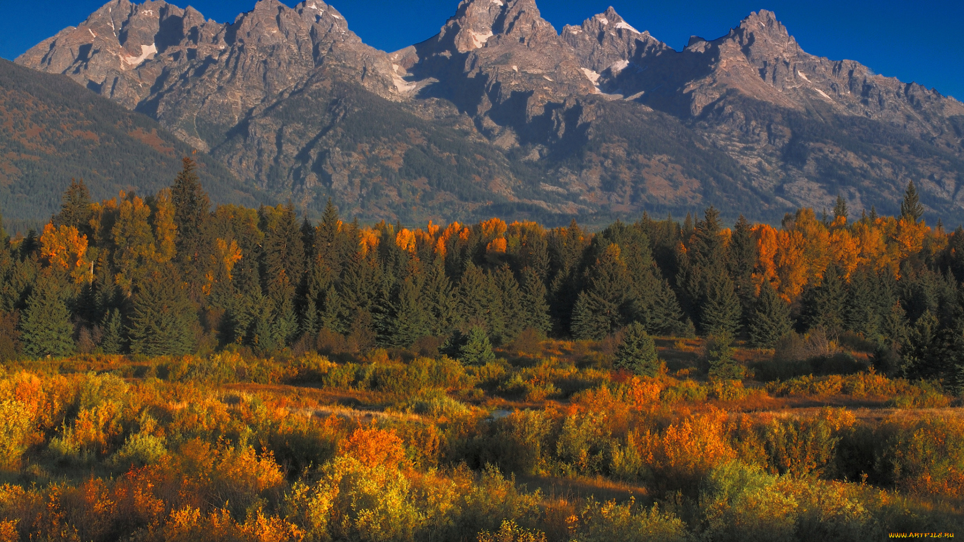 природа, горы, usa, wyoming, grand, teton