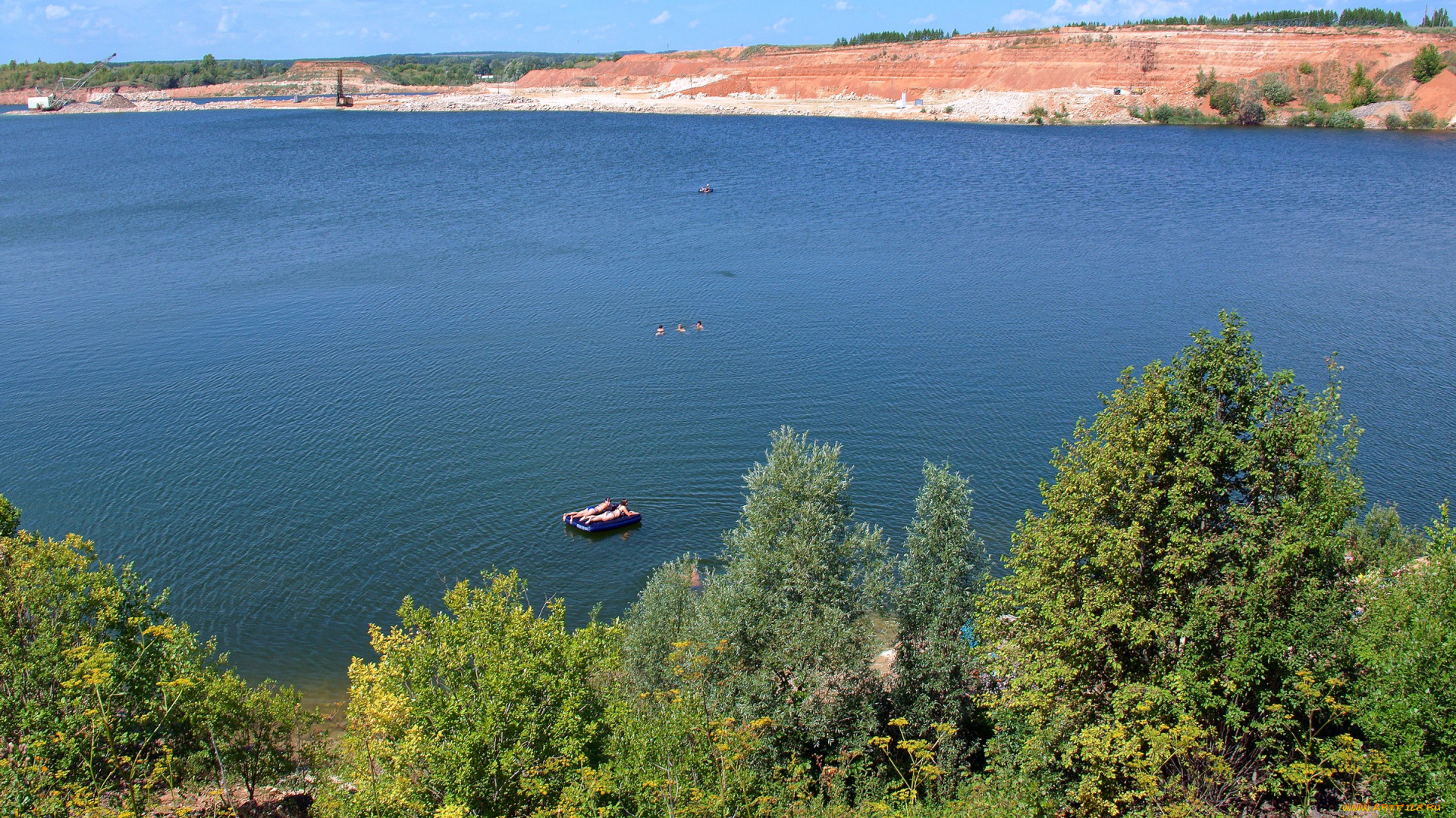 природа, реки, озера, карьер, озеро