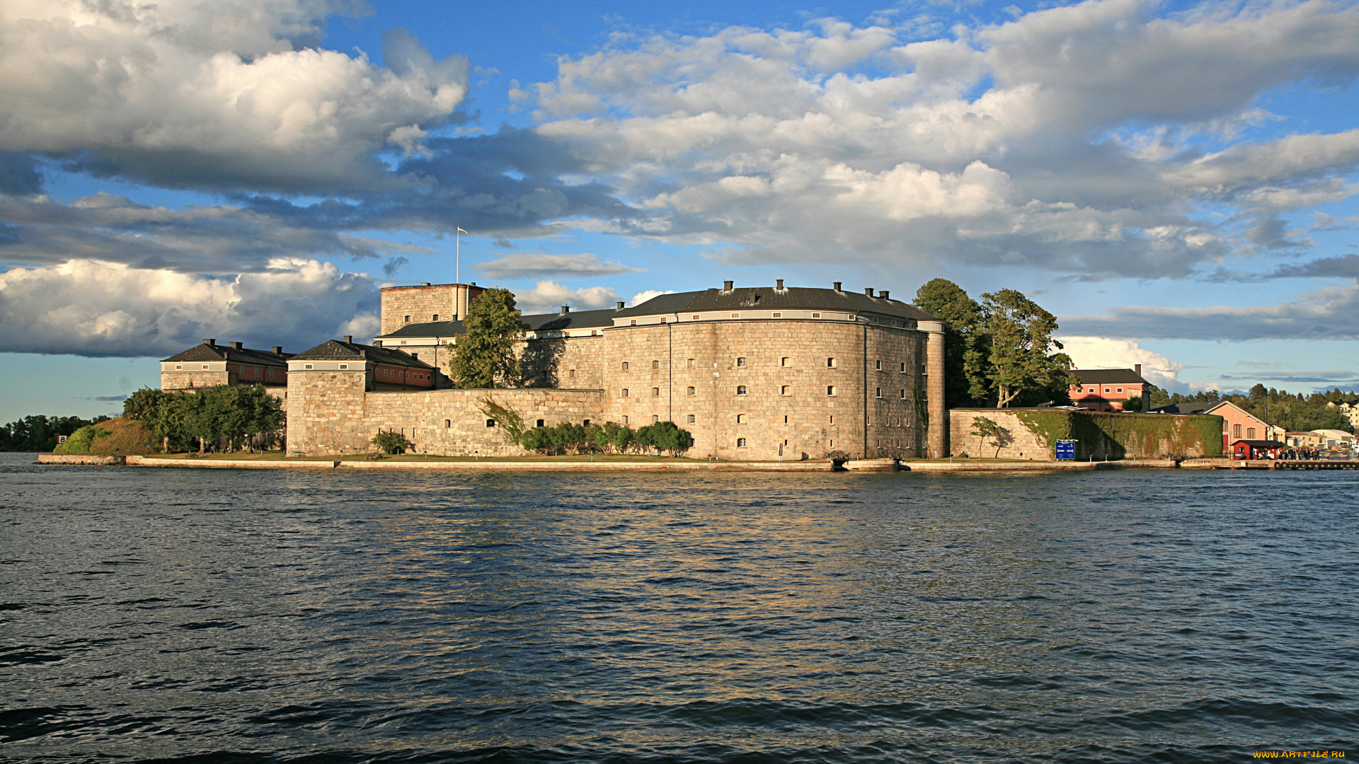швеция, замок, vaxholm, города, дворцы, замки, крепости, море