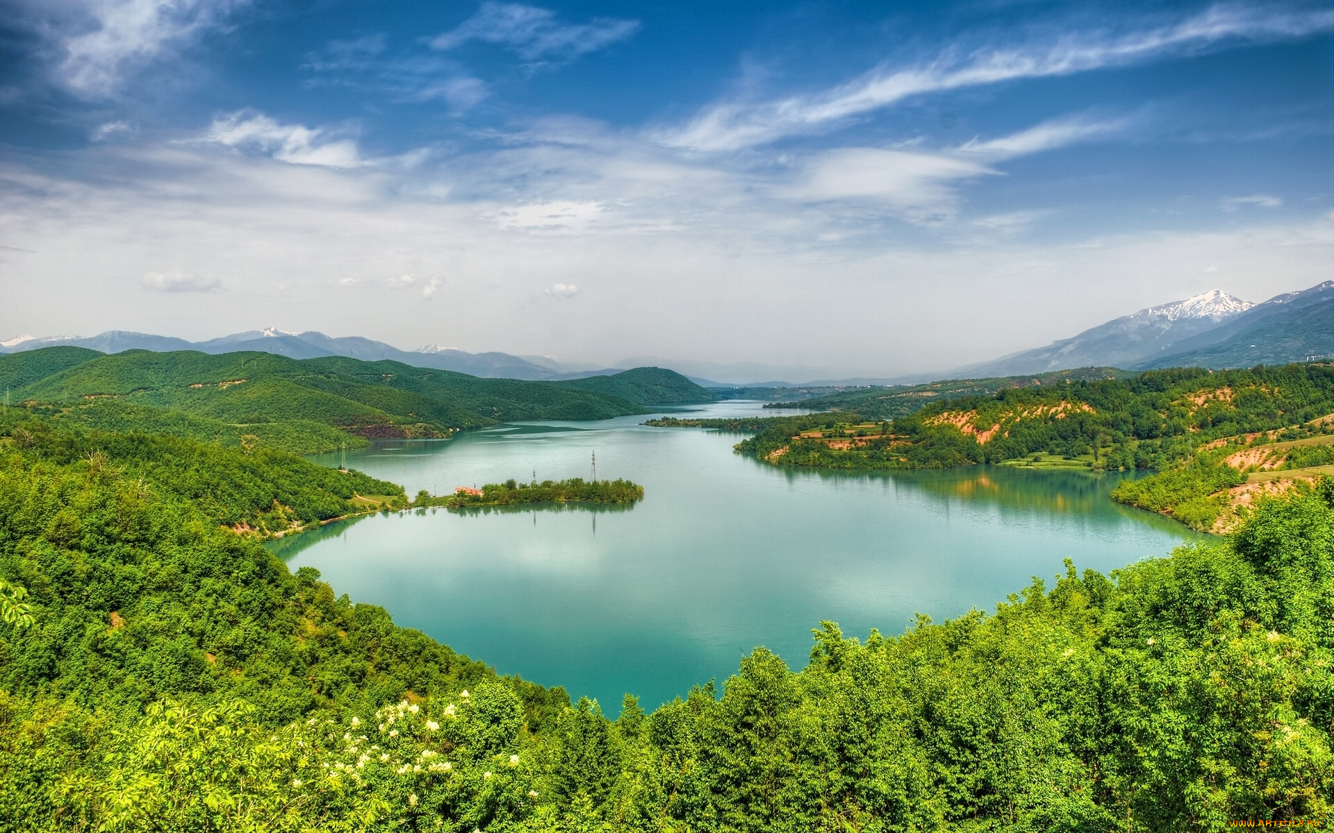 debarsko, lake, macedonia, природа, реки, озера, македония, дебарское, озеро, горы, лес, панорама