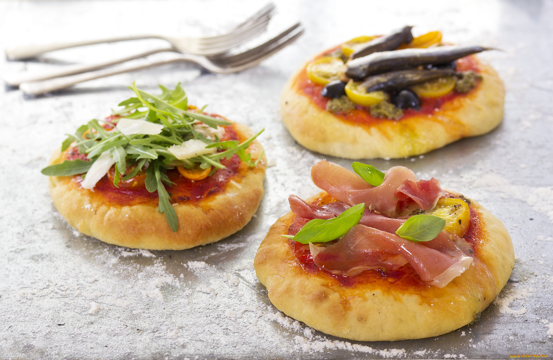 еда, пицца, мини-пиццы