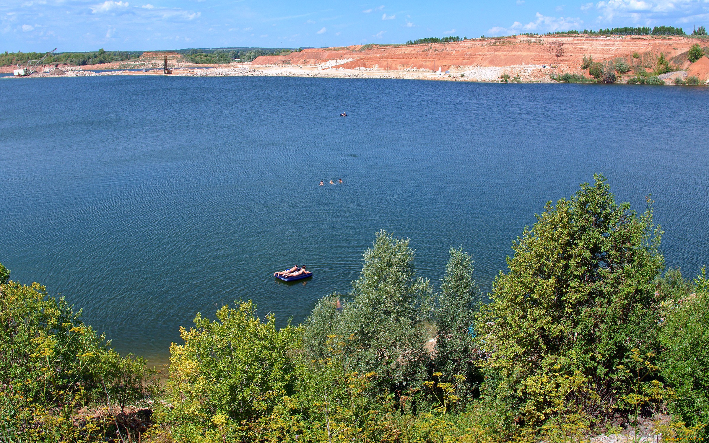 природа, реки, озера, карьер, озеро