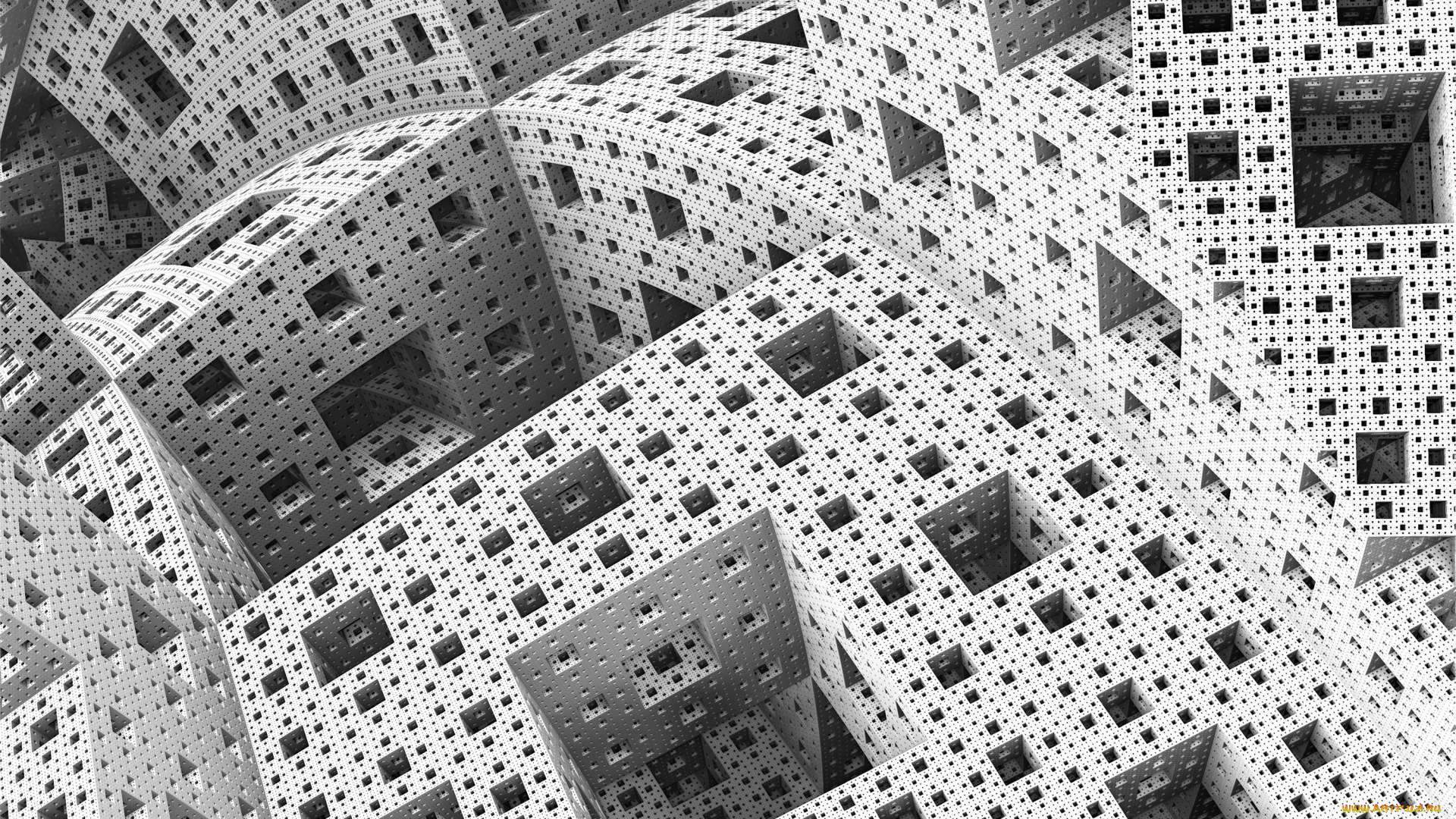 3д, графика, абстракция, , abstract, искажение, клетки, кубы, рендер